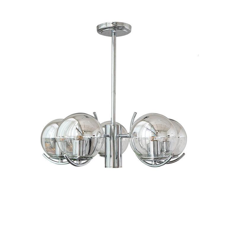 Space Ball Chandelier 5 heads ∅ 25.5″ x H 26.7″ / Dia 65cm x H 68cm / Silver Chandelier