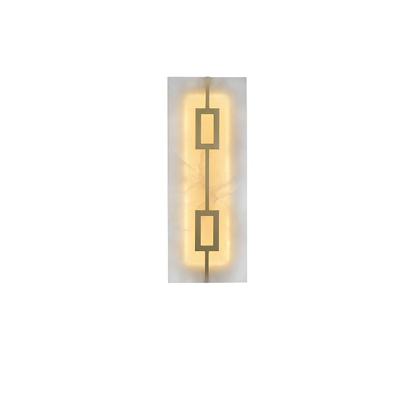 Square Marble Wall Lamp W 6.5″ x H 16.7″ / W 16.5cm x H 42.5cm / Brass & White / Warm Light Wall lamp