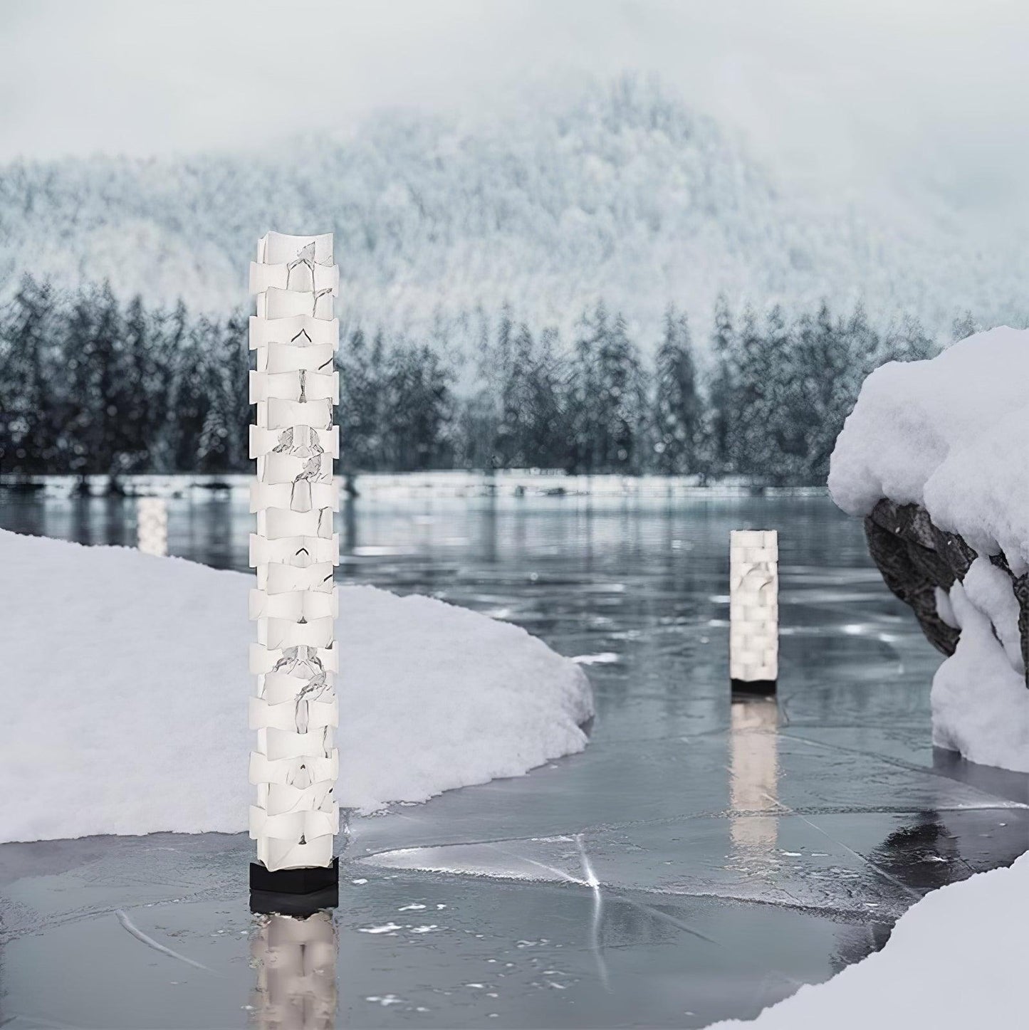 Stacked Alabaster Squares Floor Lamp Floor lamp