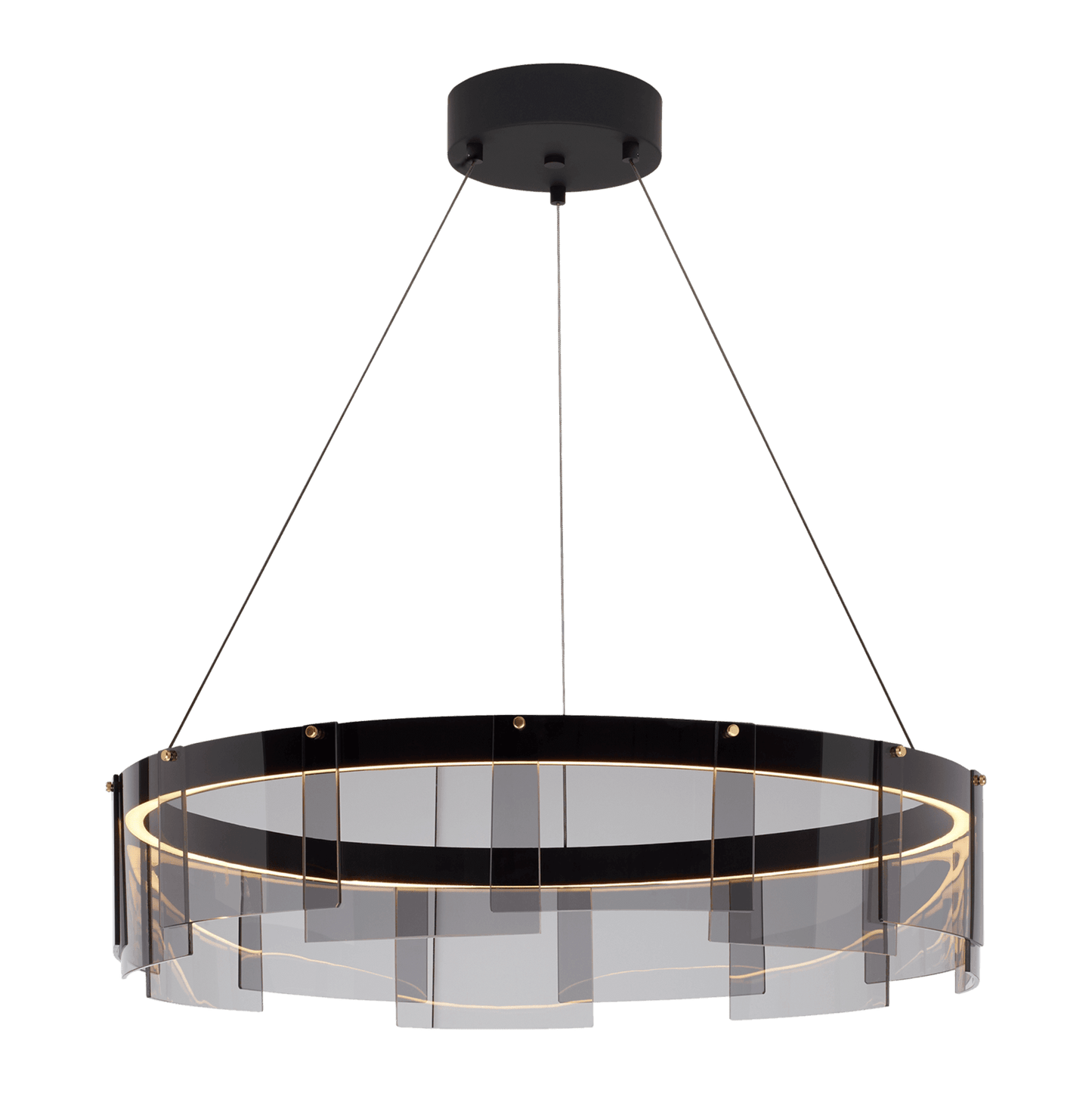 Stratos LED Chandelier ∅ 39.4″ x H 7.9″ / Dia 100cm x H 20cm / Black / Warm Light Chandelier