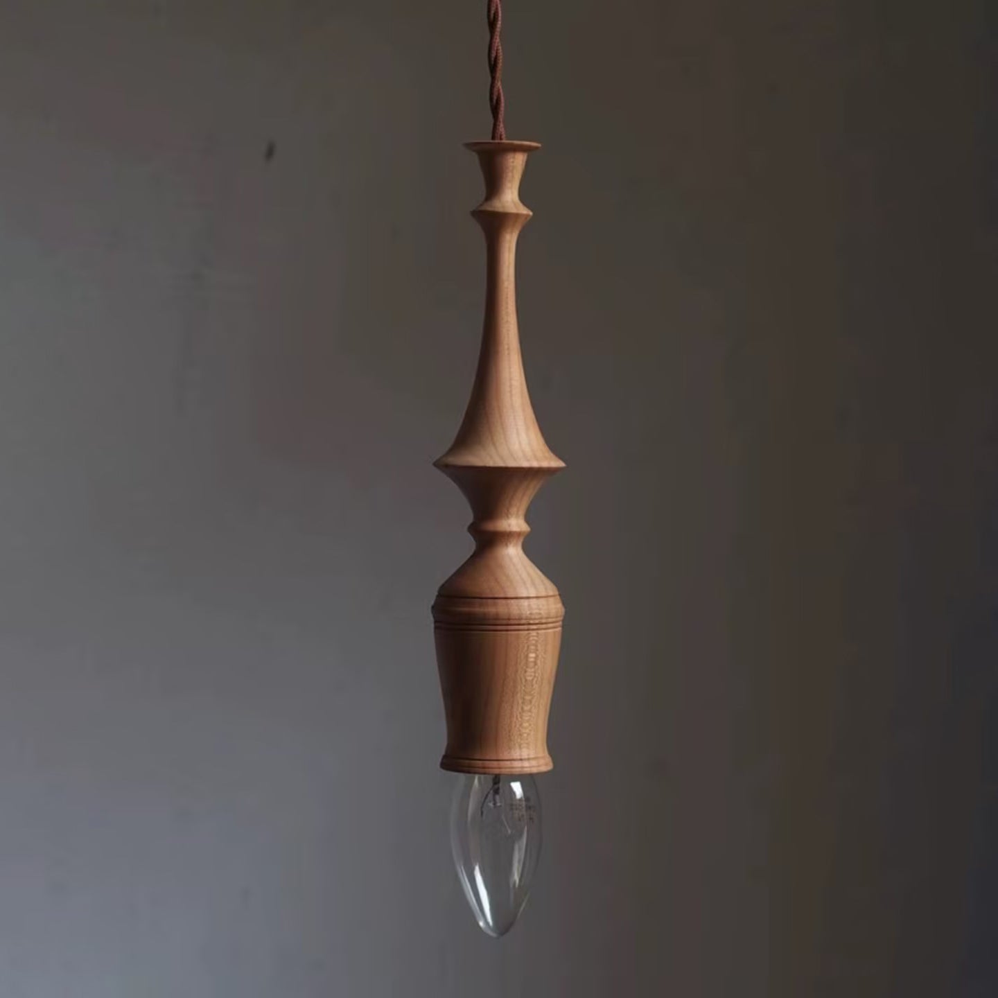 Sumally Pendant Lamp Model D ∅ 2″ x H 9″ / Dia 5cm x H 23cm / Walnut wood color Pendant light
