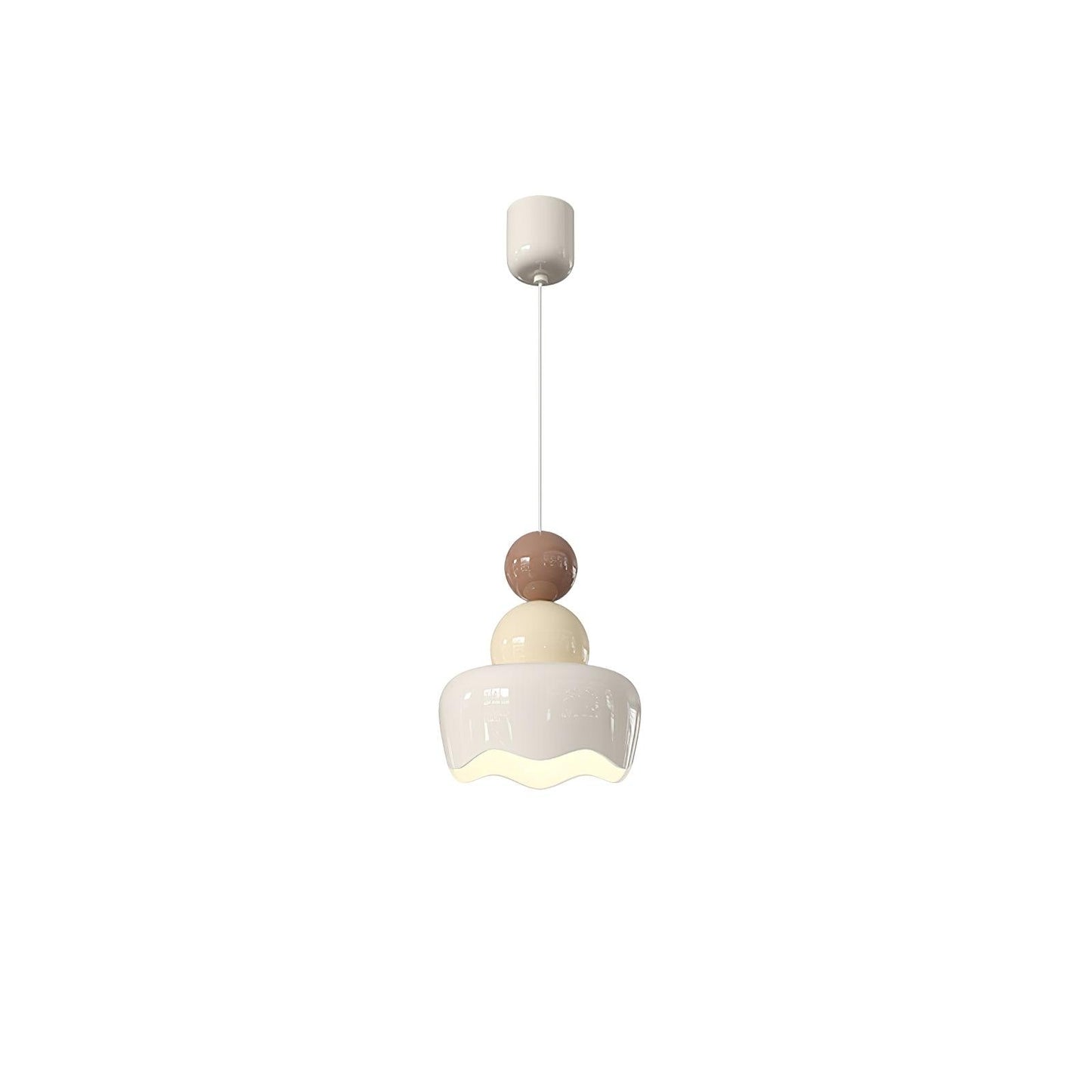 Sunny Rain Doll Pendant Lamp ∅ 6.3″ x H 7.1″ / Dia 16cm x H 18cm / Milk White + Coffee + Milk Coffee / Warm Light