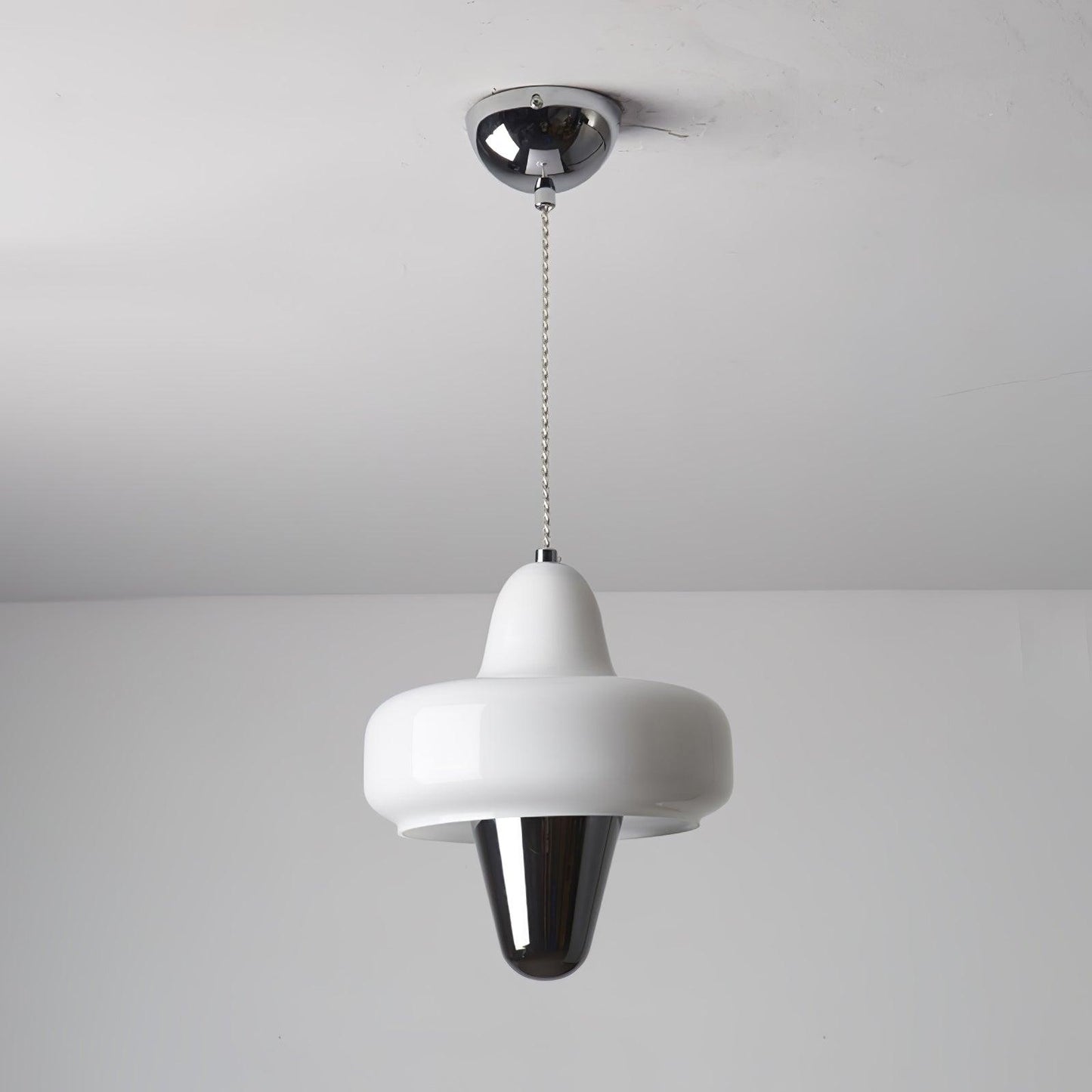 Swan Pendant Lamp ∅ 17.3″ x H 17.7″ / Dia 44cm x H 45cm / Chrome & White Pendant light