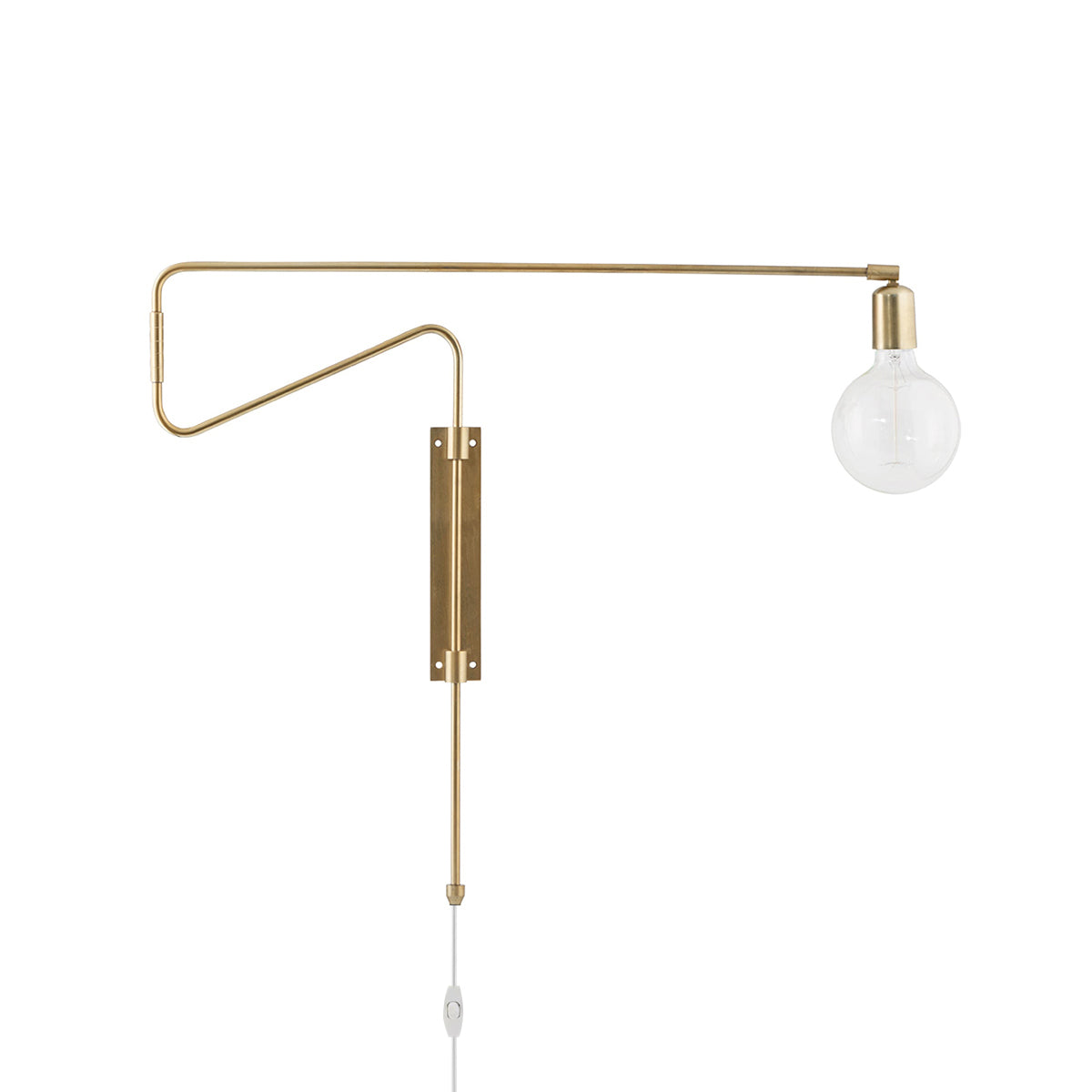 Swing Wall Lamp ∅ 27.6″ x H 26.4″ / Dia 70cm x H 67cm / Brass / US Plug Wall lamp