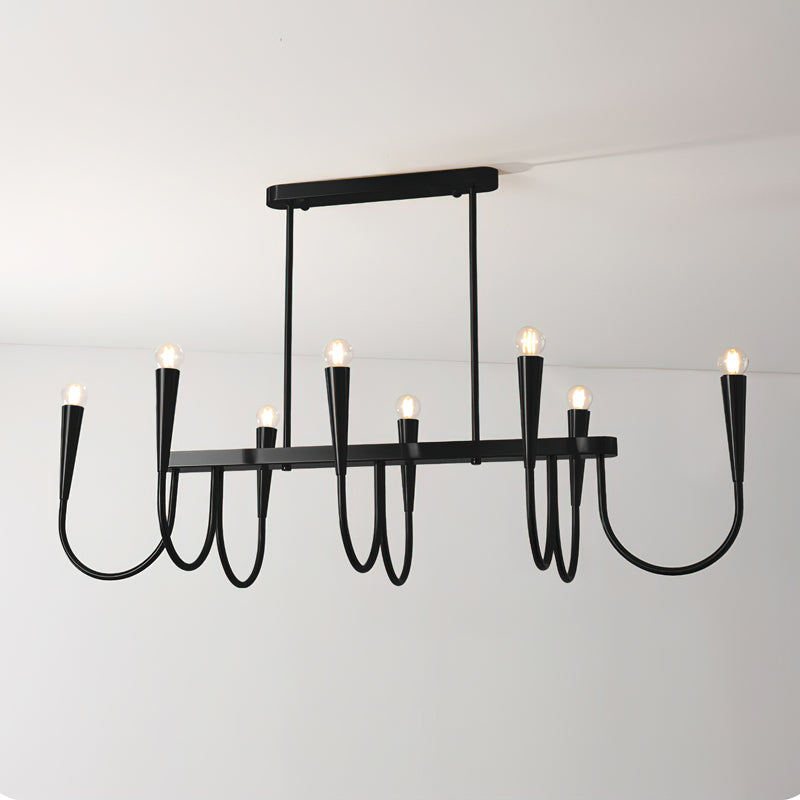 Symphony Chandelier 8 Heads ∅ 43.3″ x H 13″ / Dia 110cm x H 33cm / Black Chandelier