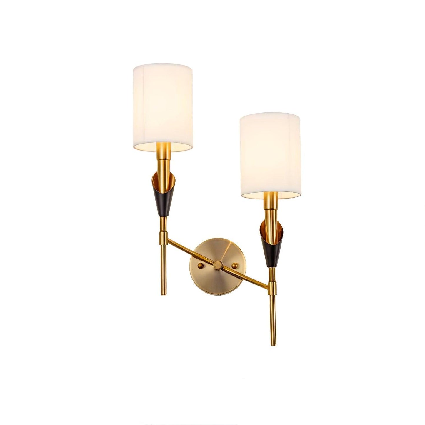 Tate Wall Lamp 2 Lamps ∅ 12.6″ x H 23.6″ / Dia 32cm x H 60cm / Gold & White Wall lamp
