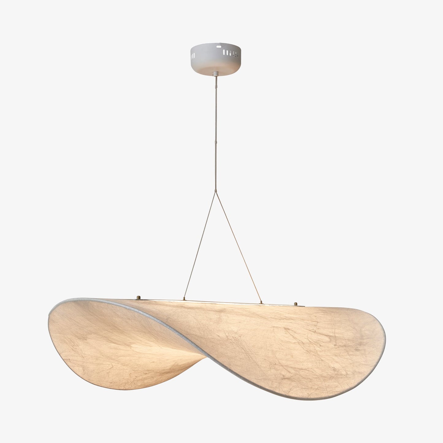 Tense Silk Pendant Light ∅ 39.3″ x W 36.2″ x H 7.9″ (Power: 20W) / White / Warm Light Pendant light