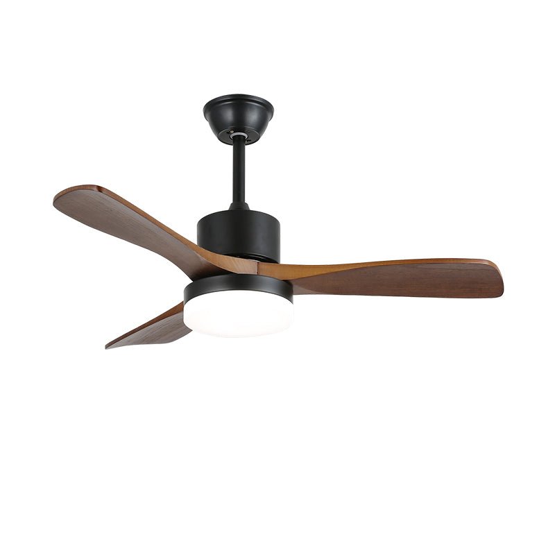 Morty Adams Wooden 48’’/52’’ Ceiling Fan Light ∅ 52″ x H 11.8″ / Model B Walnut Wood Grain & Black / Three-Color