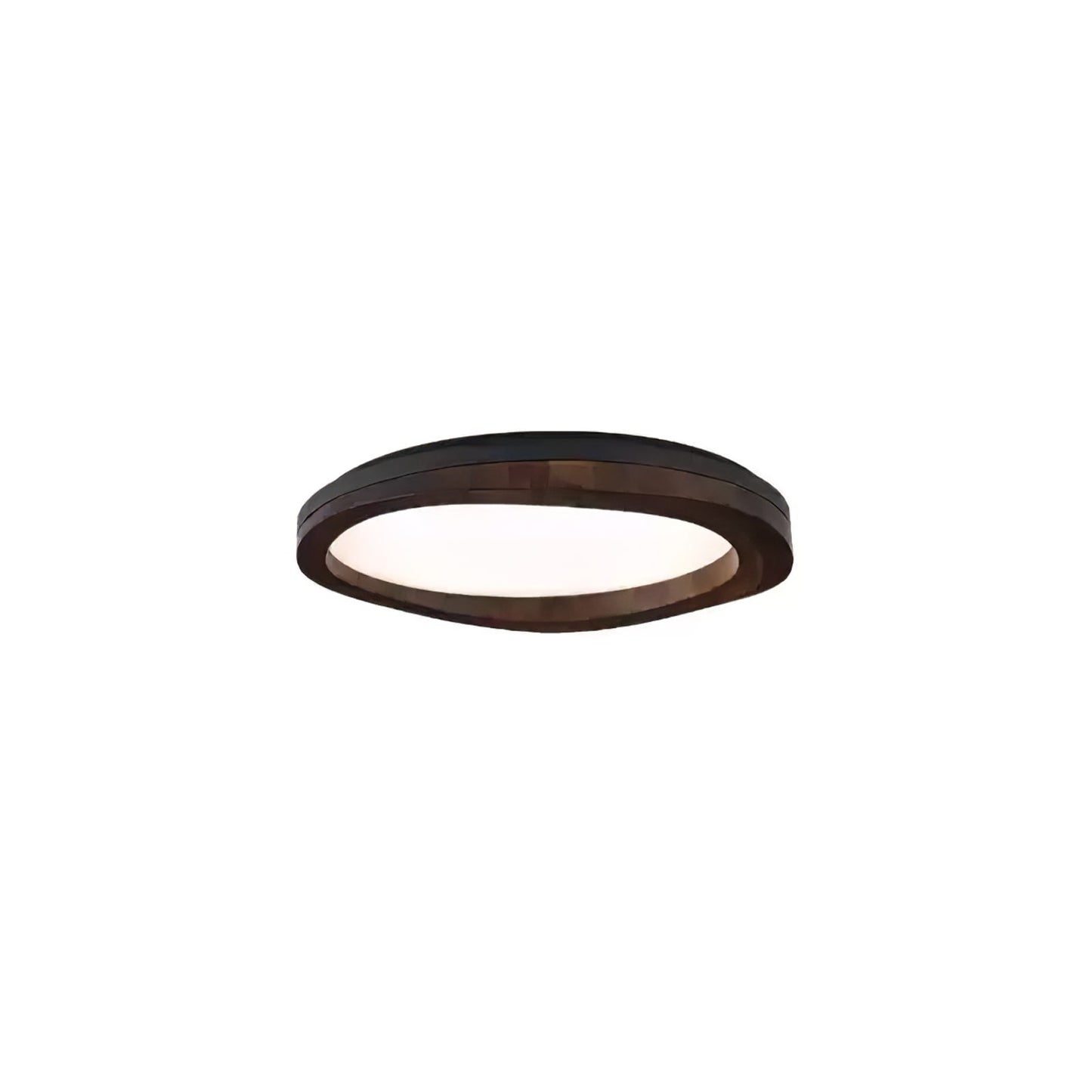 Timber Round Wood Ceiling Lamp ∅ 23.6’’ x H 5.1’’ / Black & Walnut Color / Warm Light Ceiling lamp