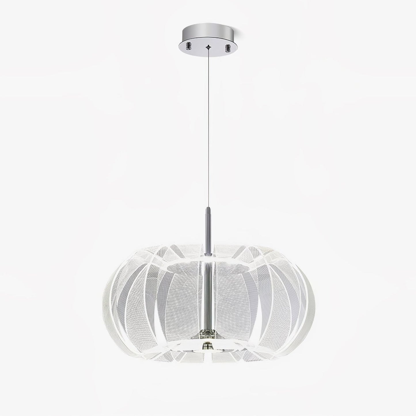 Timothy Globe Pendant Light ∅ 19.7″ x H 9.8″ / Dia 50cm x H 25cm / Chrome + Clear / Bi-color/Multicolor LED Pendant