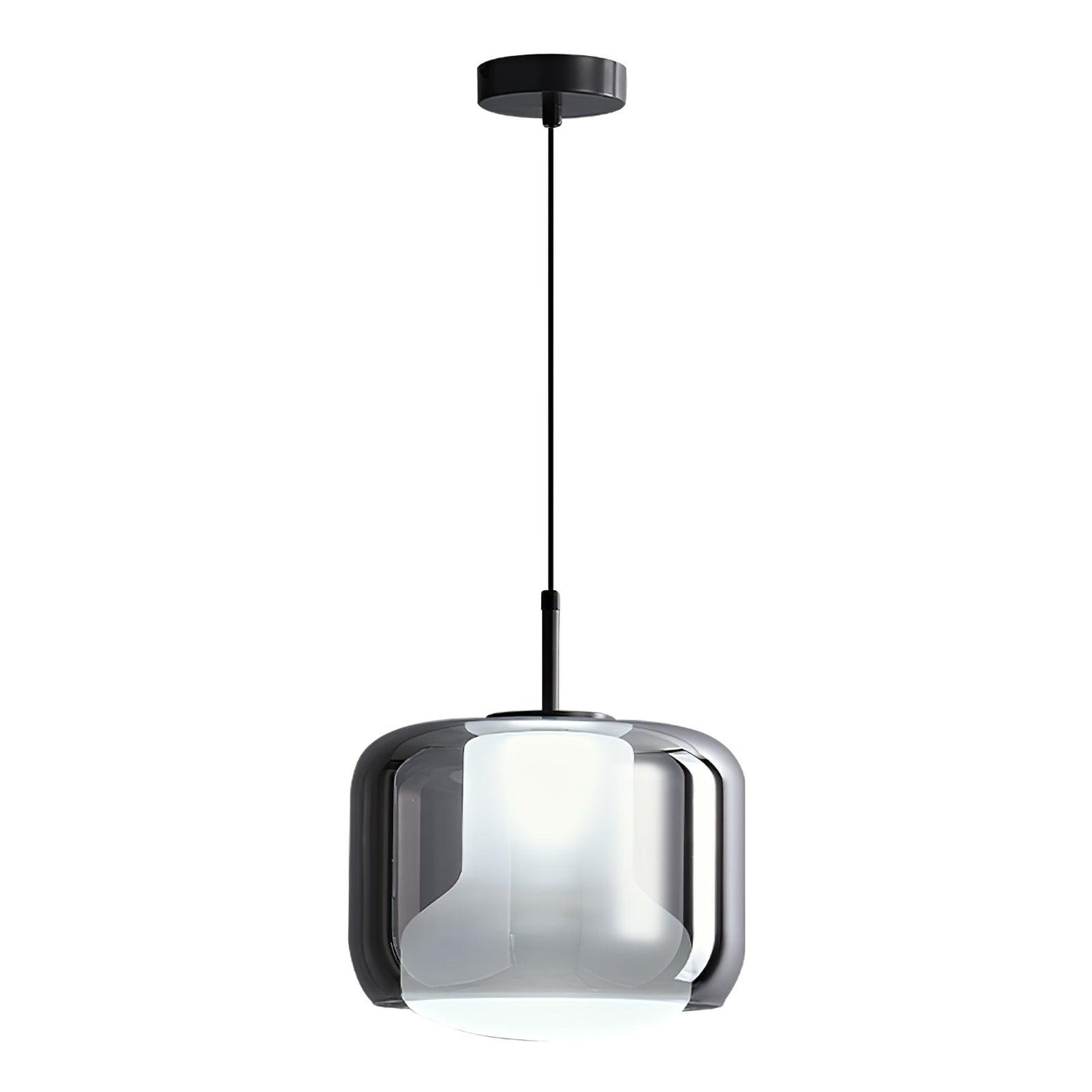 Titan Glass Pendant Lamp ∅ 10.2″ x H 11.4″ / Dia 26cm x H 29cm / Smoke gray & Black / Warm Light Pendant light