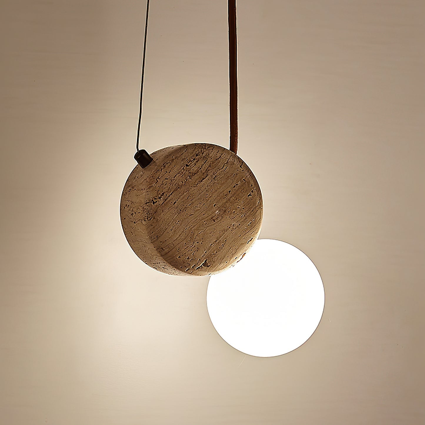 Tranquil Glow Pendant Lamp ∅ 4.3″ x H 8.3″ / Yellow Travertine pendant Lamp