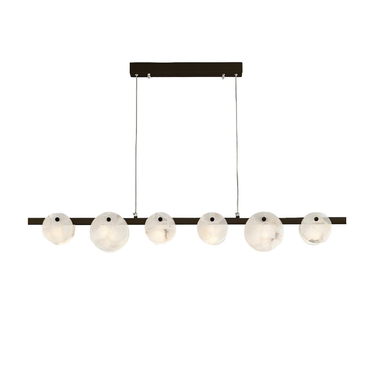 Trinidad Dining Room Chandelier 6 Heads L 47.2″ x H 5.9″ / L 120cm x H 15cm / Black & White / Three-Color Changing