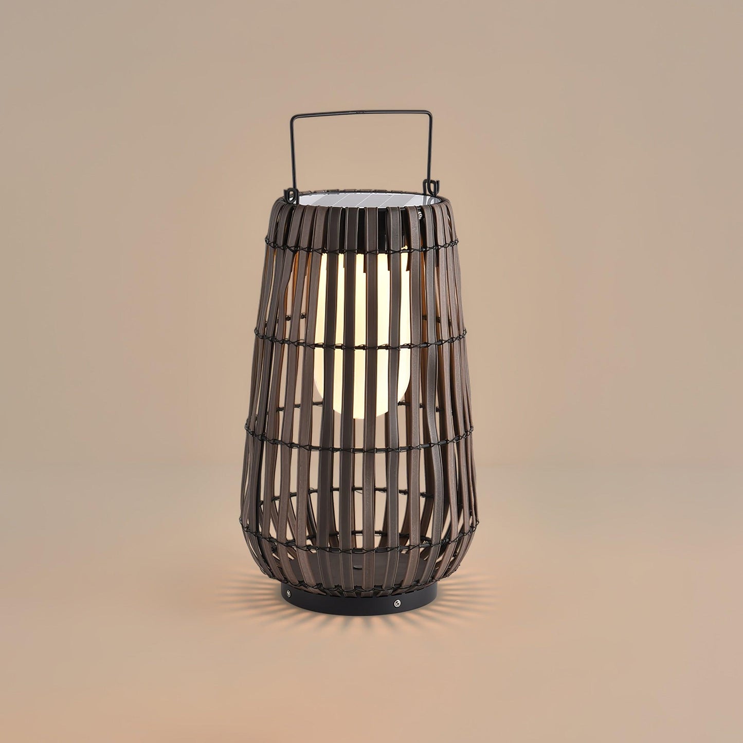 Tropic Braid Lantern Outdoor Lamp ∅ 13.8″ x H 23.6″ / Dia 35cm x H 60cm / Model B: Solar-Powered Version / Black & Dark