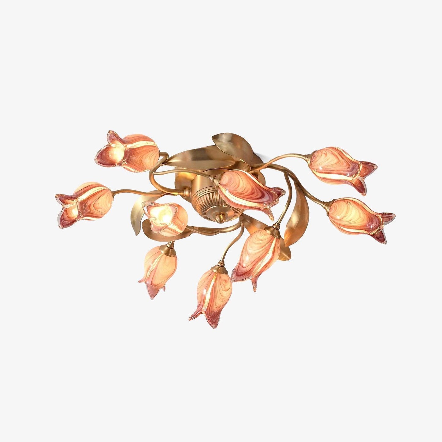 Tulip Serenade Ceiling Lamp ∅ 19.7″ x H 7.9″ / Dia 50cm x H 20cm / Purple & Gold Ceiling lamp