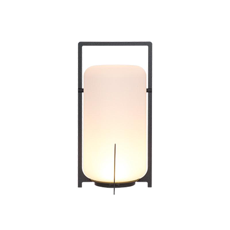 Black Twilight Lantern Table Lamp ∅ 11.4″ x H 21.3″ / Dia 29cm x H 54cm / Black & White / Warm Light Table lamp