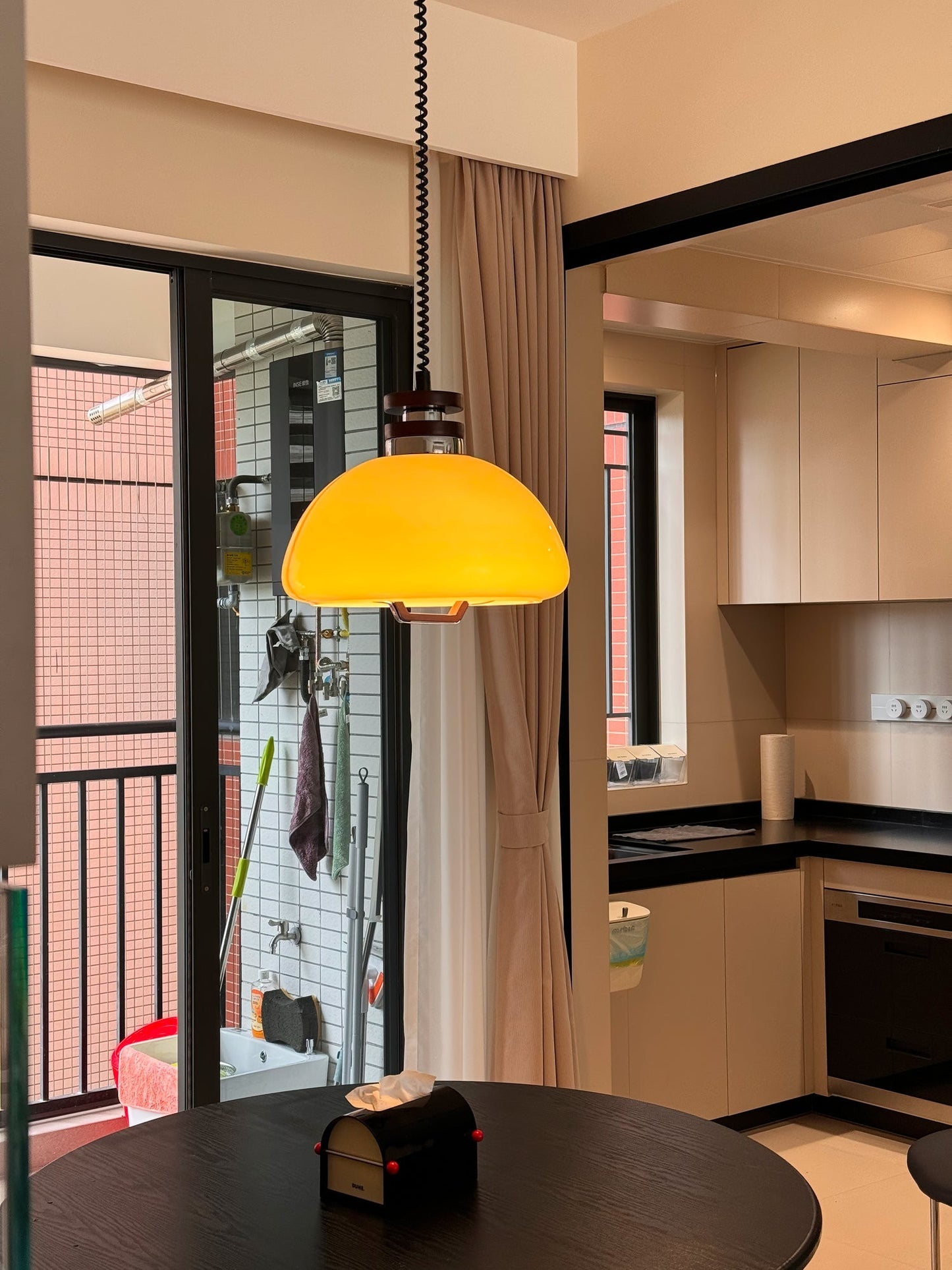 Vela Pudding Pendant Light ∅ 15.7″ x H 12.5″ / Beige Pendant light
