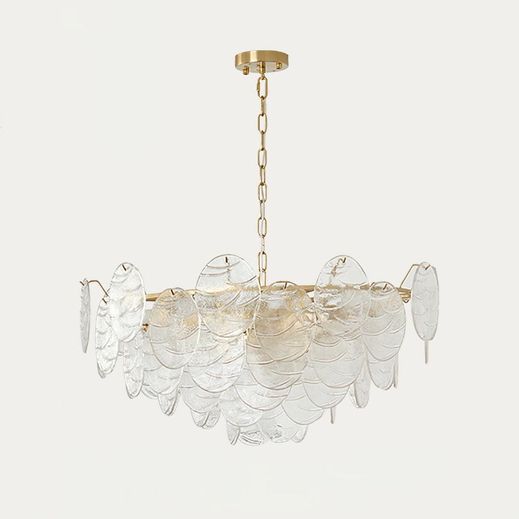 Victorian Disc Chandelier ∅ 31.4″ x H 15.7″ / Dia 80cm x H 40cm / Gold & Clear Chandelier