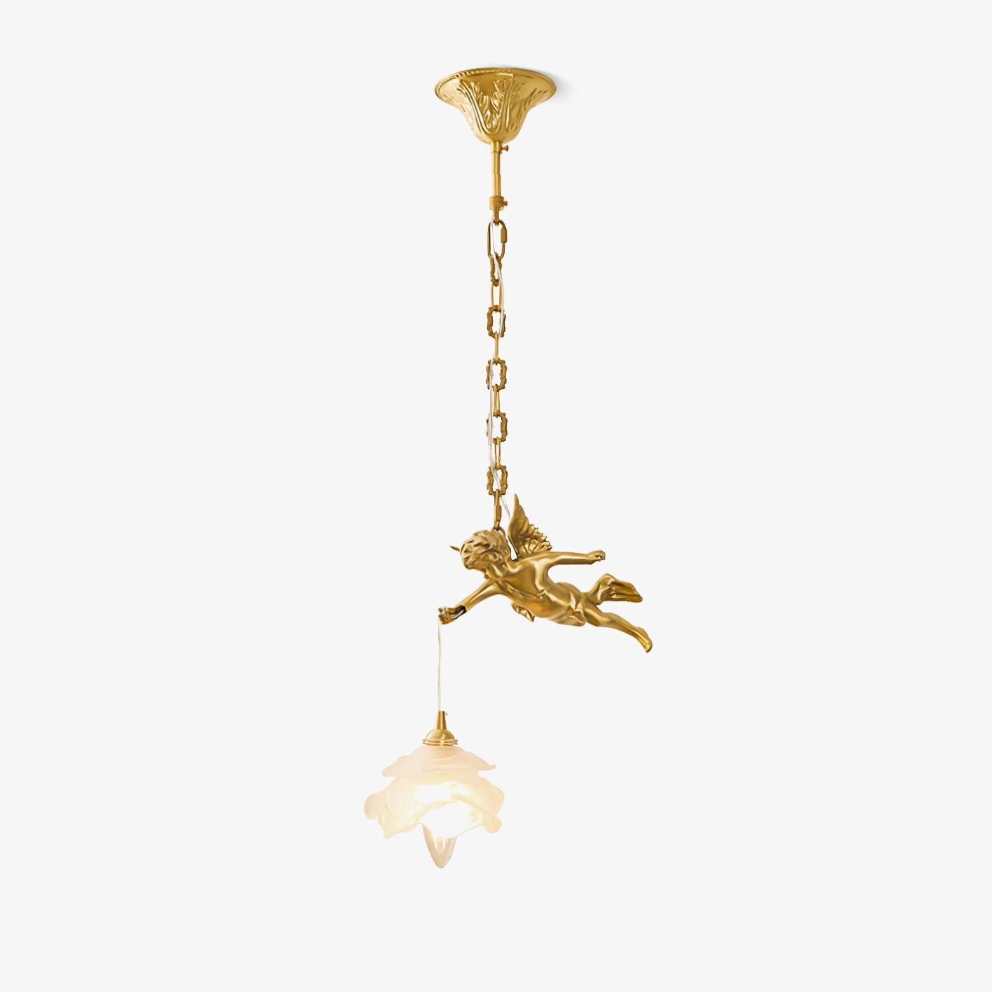 Vintage Angel Pendant Light ∅ 6.3″ x H 13.3″/ Dia 16cm x H 34cm / Brass Pendant light