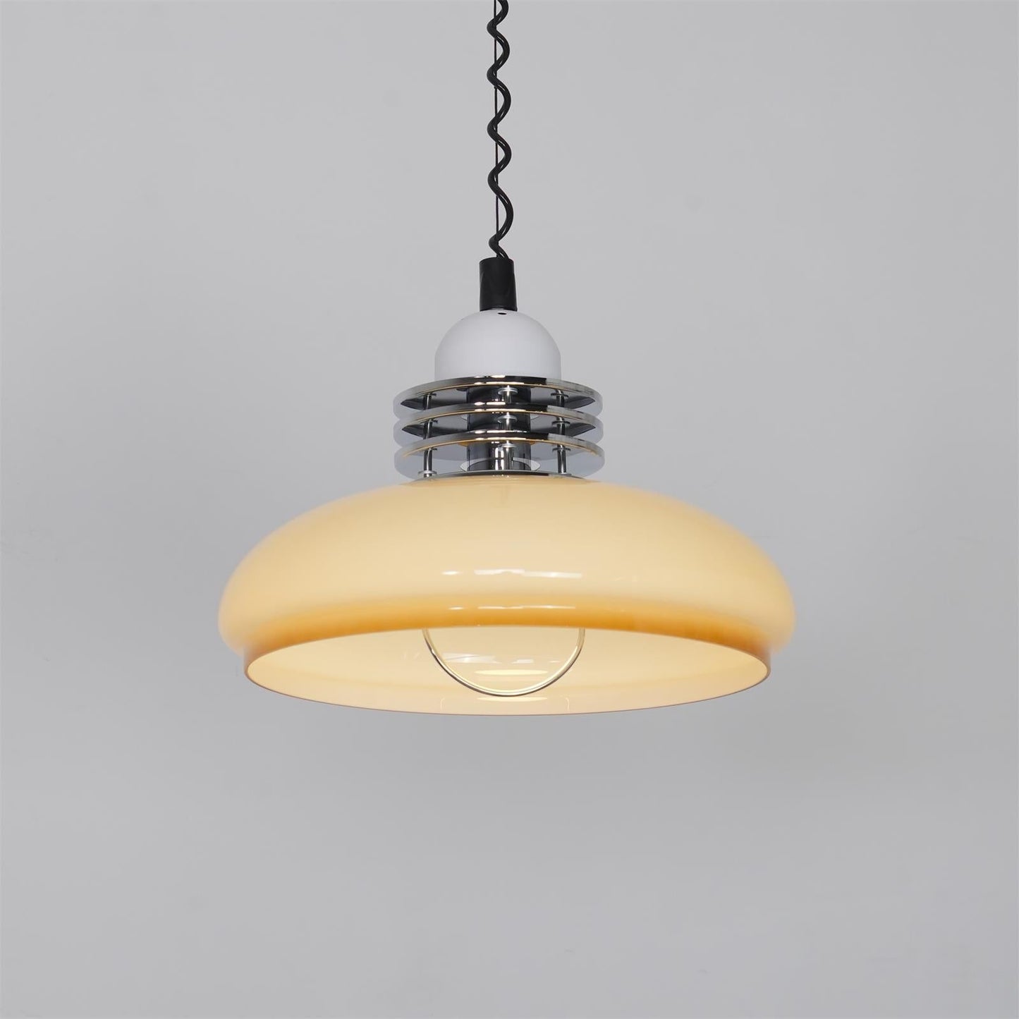 Vistosi Pendant Lamp ∅ 13.8″ x H 9.8″ / Dia 35cm x H 25cm / Chrome & Orange gradient Pendant light
