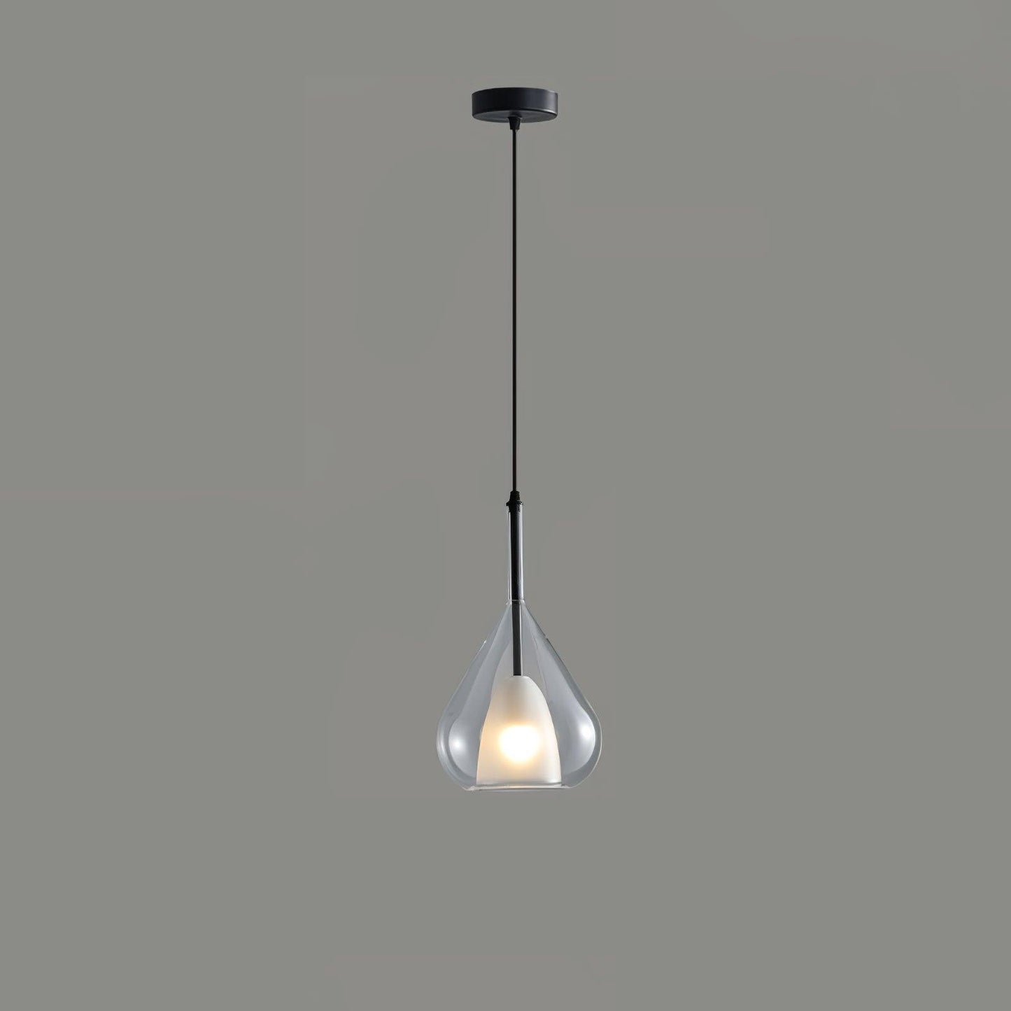 Vortex Glass Pendant Lamp ∅ 7.9″ x H 13.4″ / Dia 20cm x H 34cm / Black & Clear Pendant light