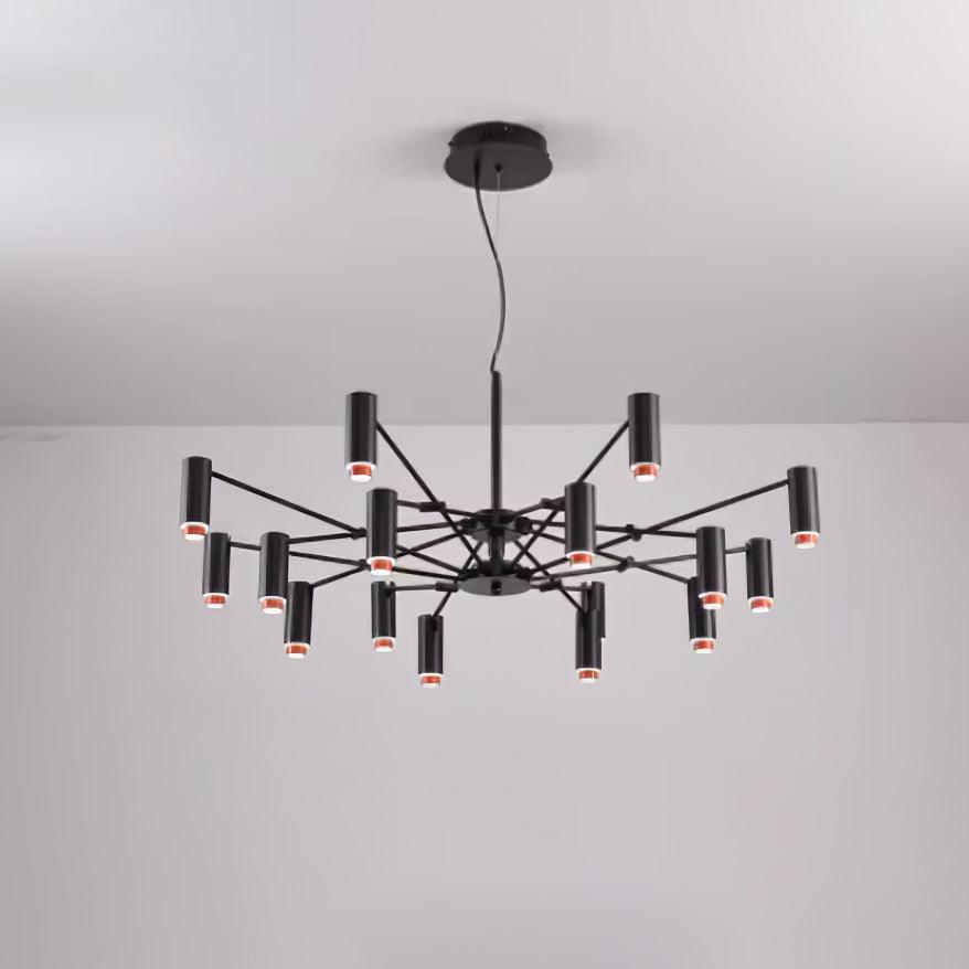 The M Pendant light 16 heads ∅ 38.6″ x H 59″ / Dia 98cm x H 150cm / Black / Warm light Pendant light