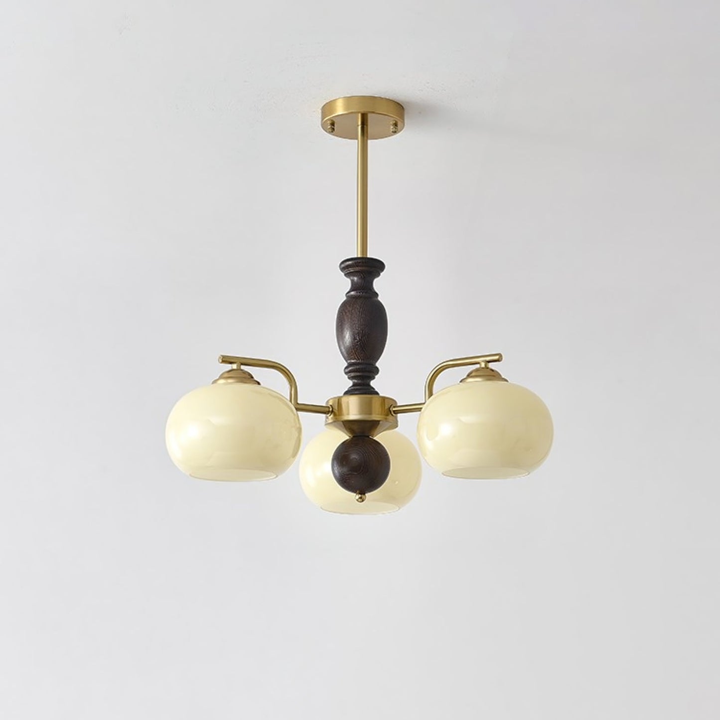 Walnut Beige Orb Chandelier Chandelier