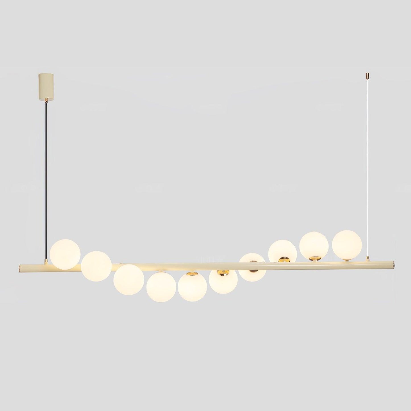Wave Chandelier 10 heads L 59.1″ x H 11.8″ / L 150cm x H 30cm / Creamy yellow & White Chandelier