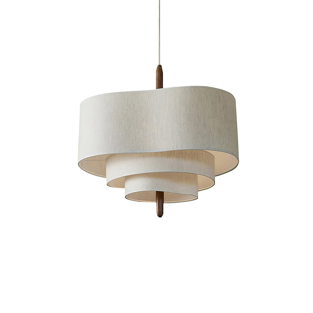 Wave Ladder Pendant Lamp ∅ 27.6″ H 16.7″ / Dia 70cm x H 42.5cm / Walnut wood & White Pendant light