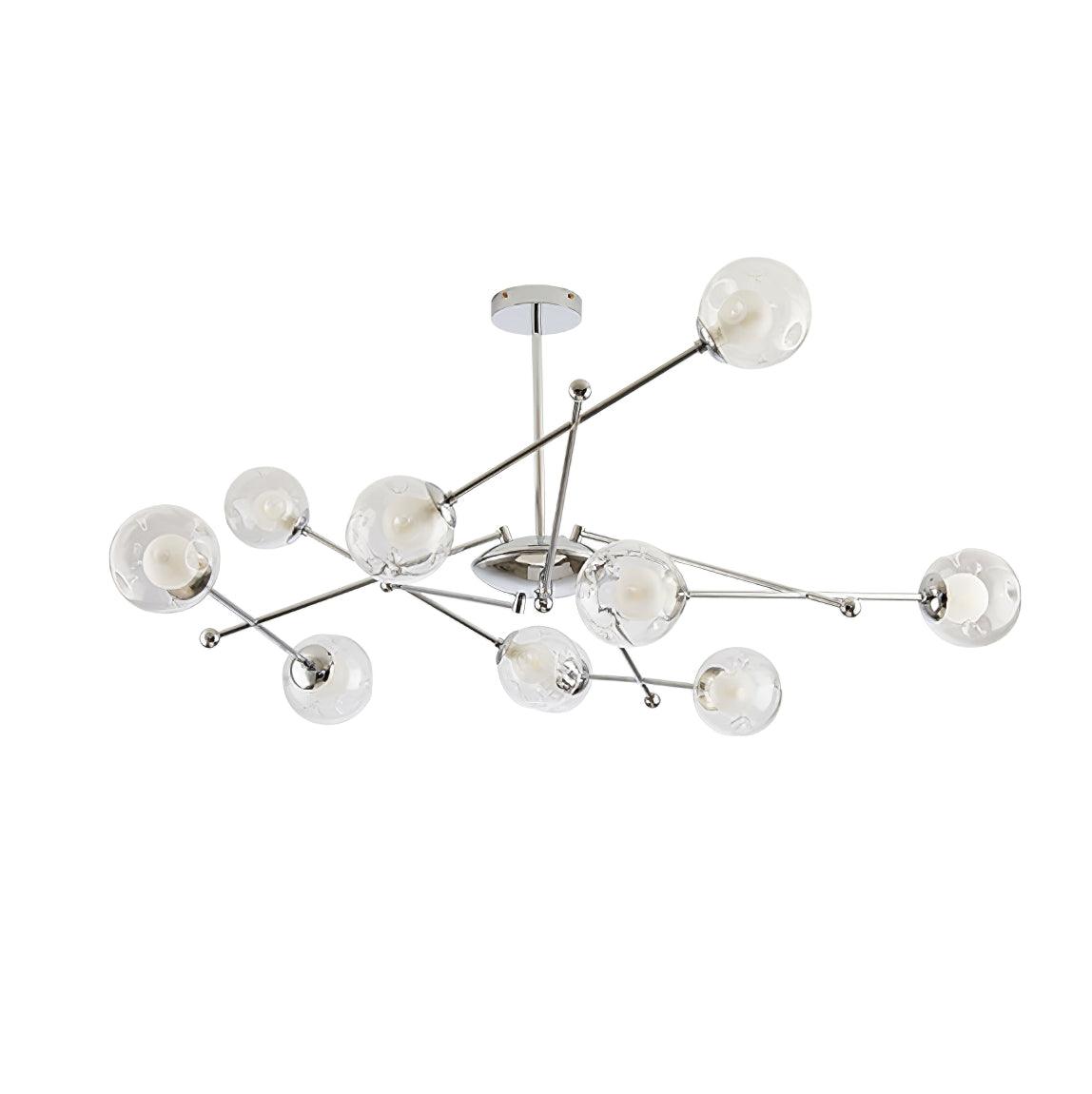 Westlife Sputnik Chandelier 10 heads ∅ 47.2″ x H 17.7″/ Dia 120cm x H 45cm / Chrome & Clear Chandelier