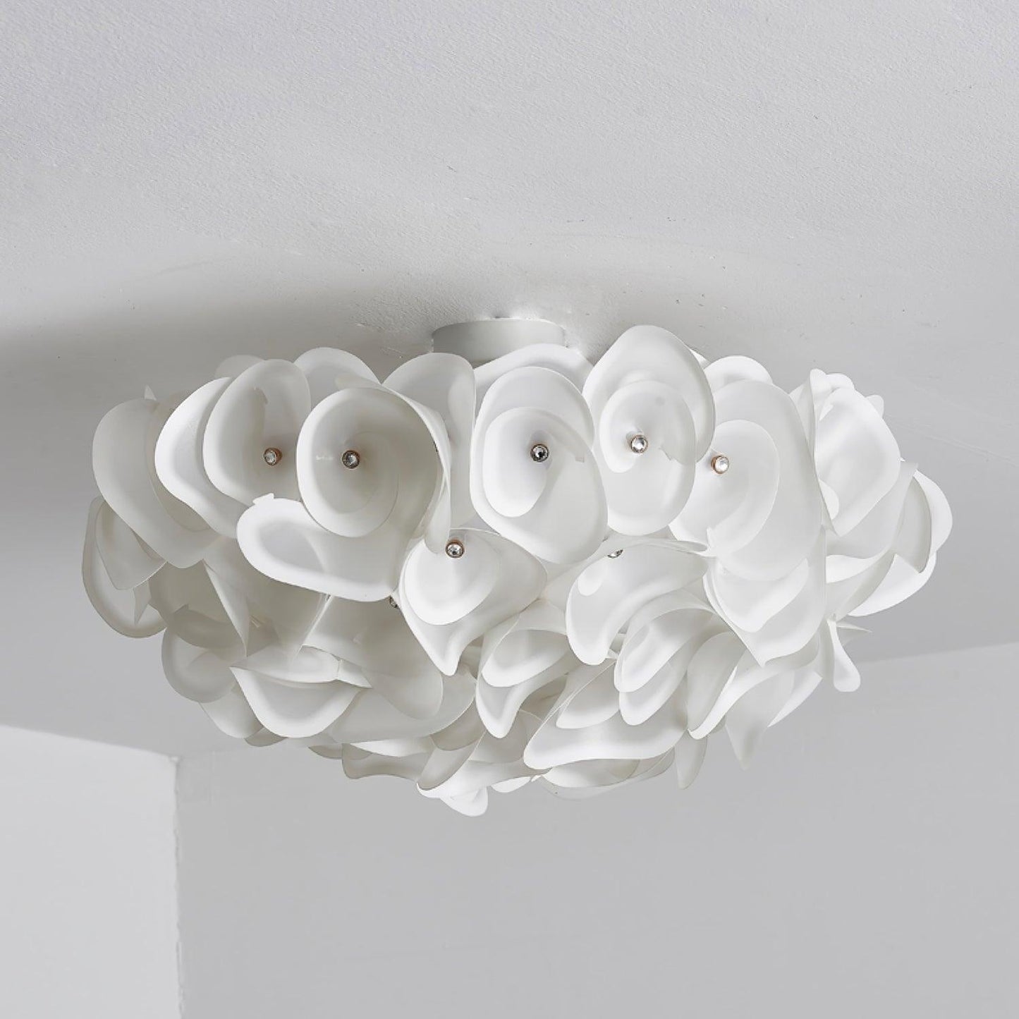 White Hydrangea Ceiling Lamp ∅ 23.6″ x H 9.8″ / Dia 60cm x H 25cm / White Ceiling lamp