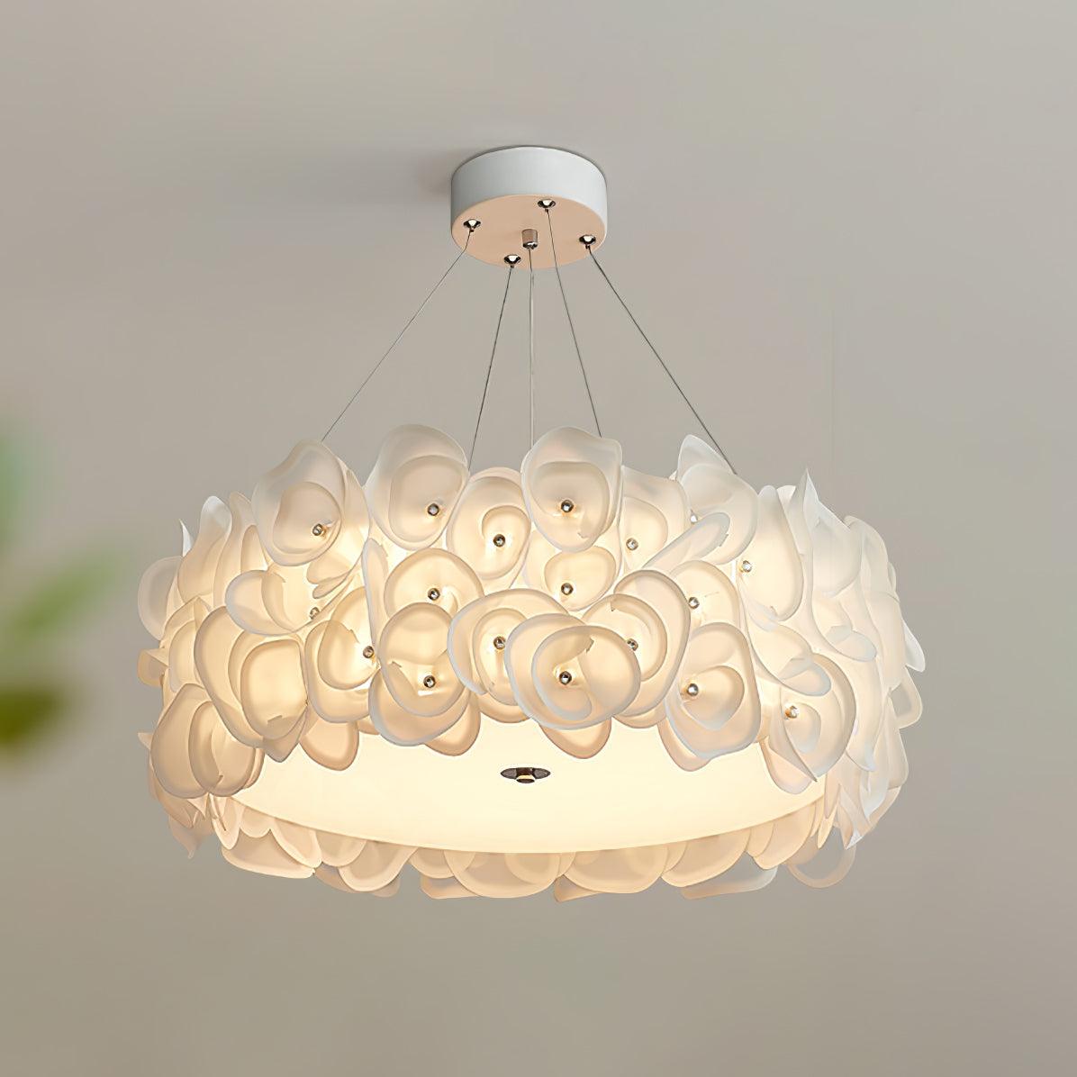 White Hydrangea Pendant Lamp ∅ 23.6″ x H 9.4″ / Dia 60cm x H 24cm / White Pendant light