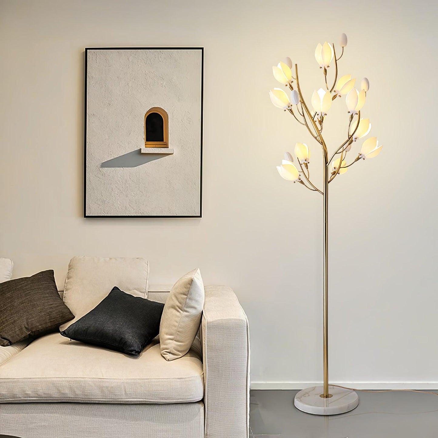 White Porcelain Magnolia Floor Lamp Floor lamp