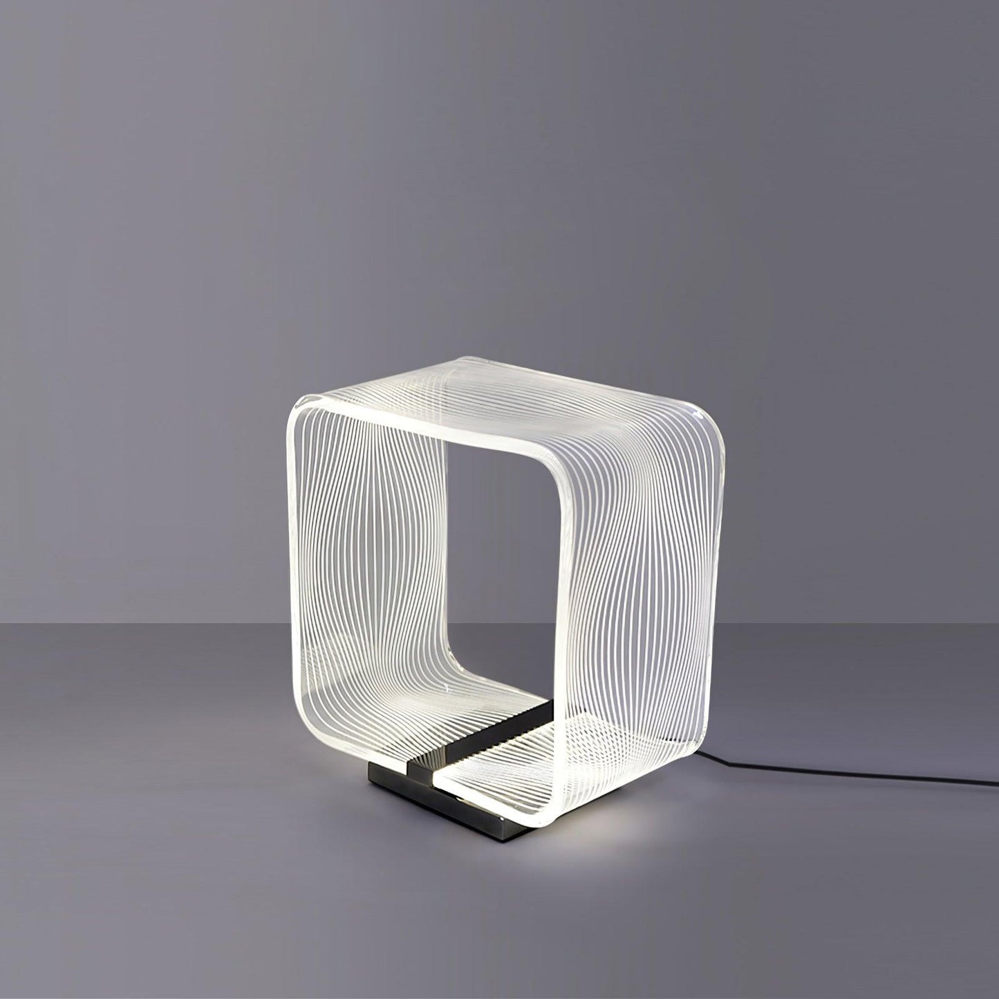 Wire Cube Table Lamp ∅ 11.4″ x H 13″ / Dia 29cm x H 33cm / Black + Clear / US plug Table lamp