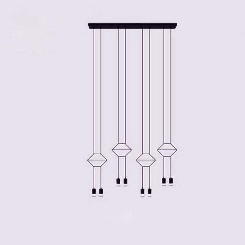 Line Art Pendant Light ∅ 47.2″ x H 78.7″ / Dia 120cm x H200cm / Black Pendant light