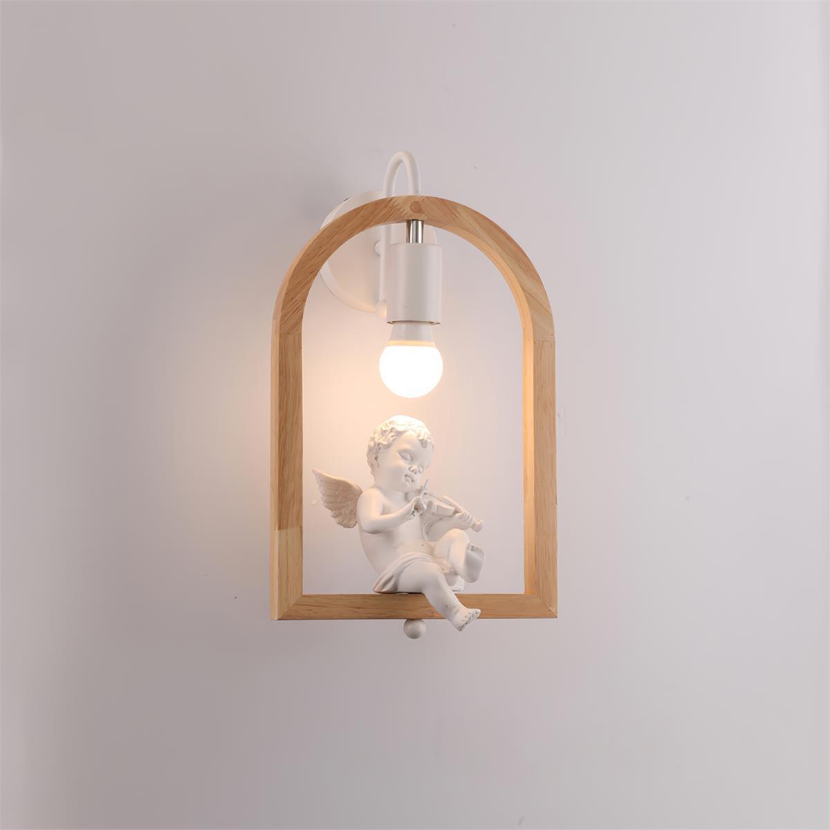 Wood Bird Resin Wall Light Model B ∅ 9.1″ x H 13.2″ / Dia 23cm x H 33.5cm / Wooden Wall lamp