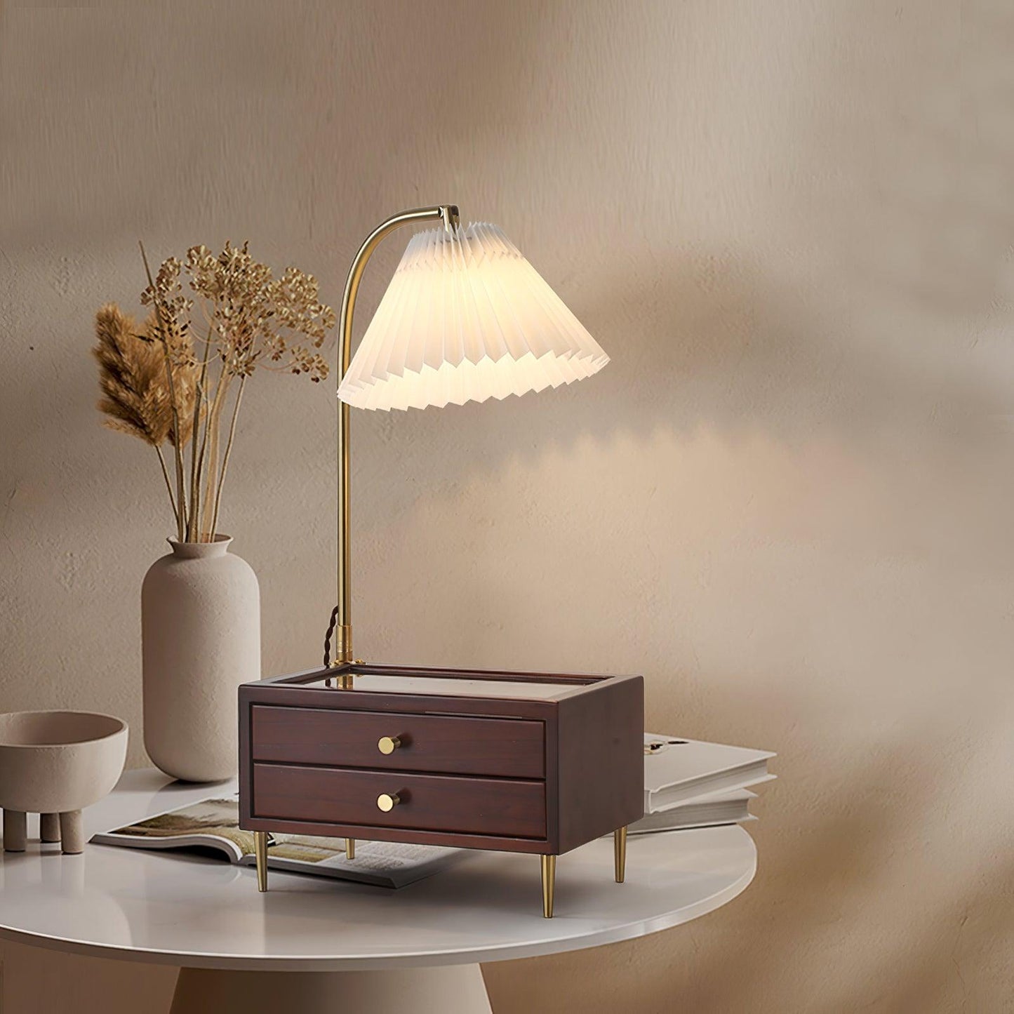 Wood Drawer Table Lamp Table lamp