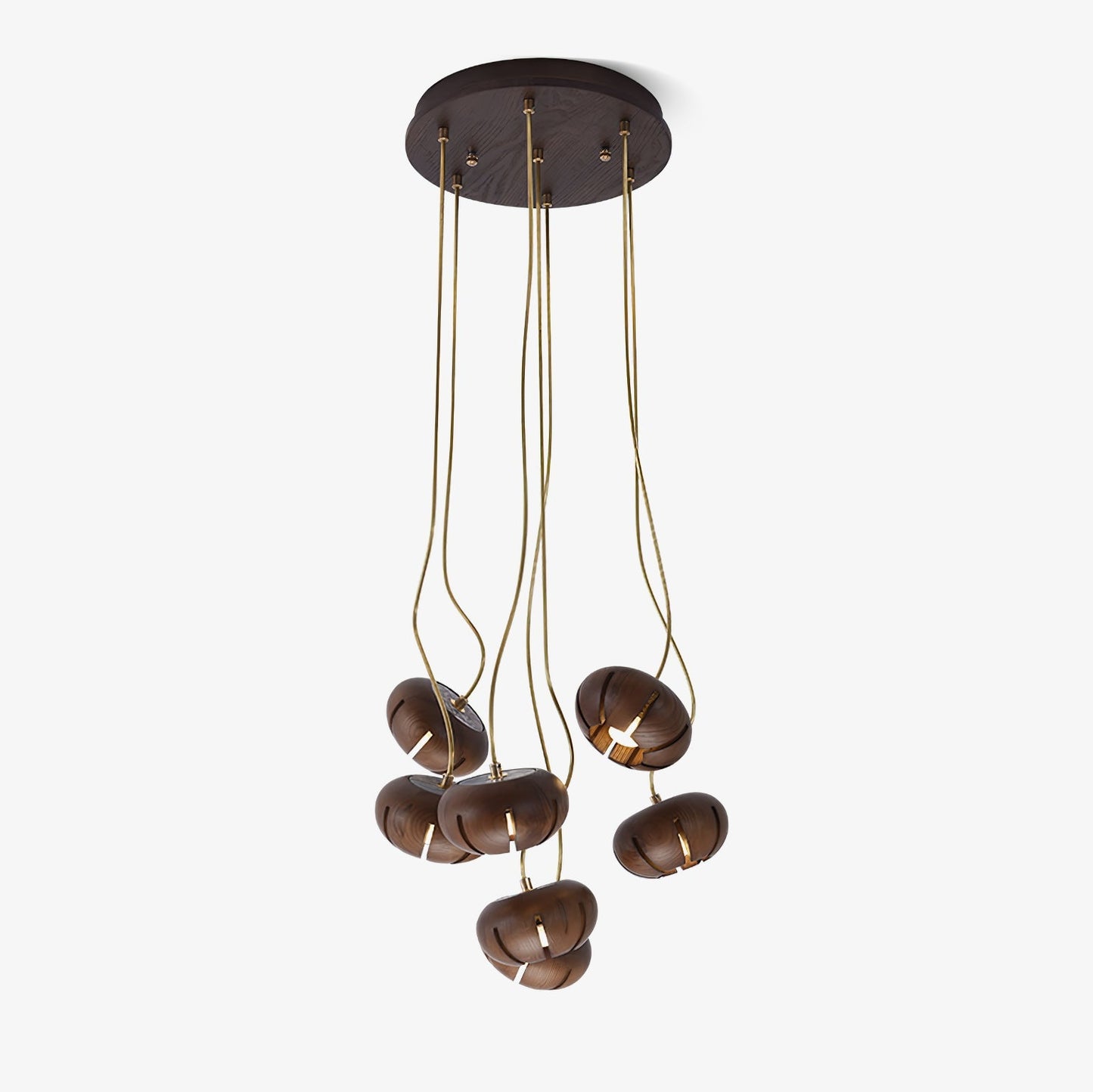 Wood Pumpkin Cluster Chandelier Chandelier
