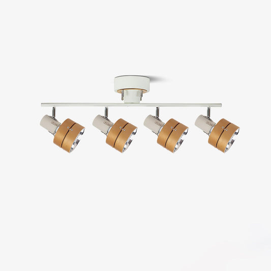 Wooden Adjustable Spot Ceiling Lamp