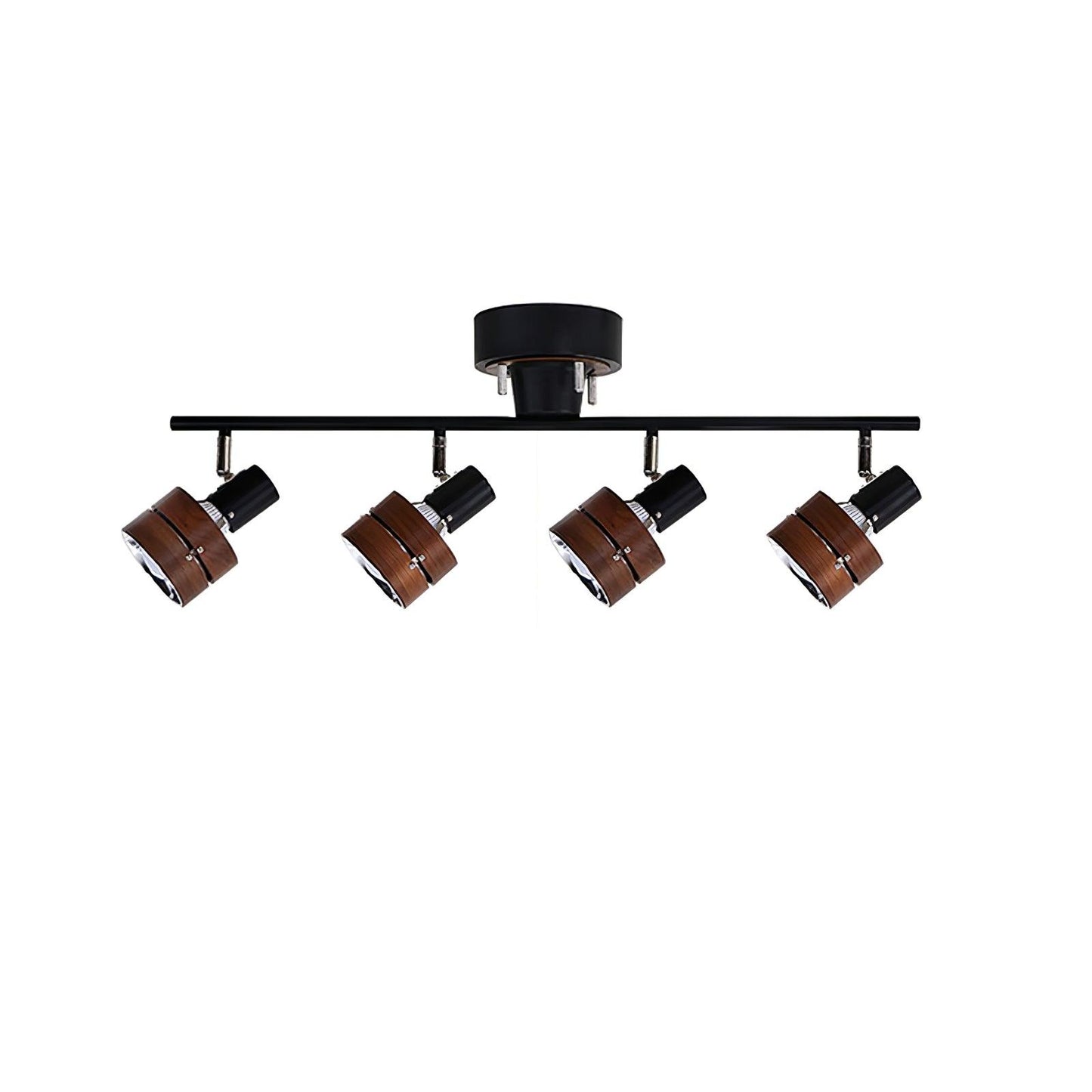 Wooden Adjustable Spot Ceiling Lamp L 31.5″ x H 10.2″ / L 80cm x H 26cm / Walnut & Black Ceiling lamp