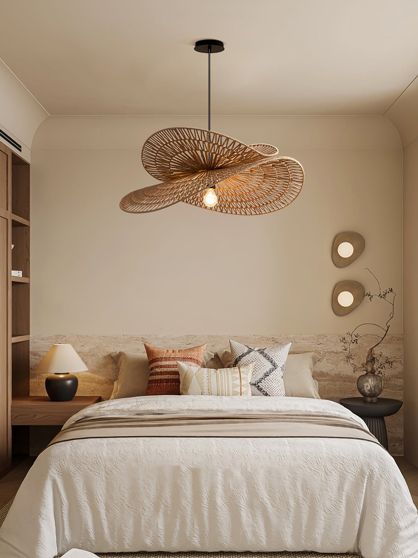 Woven Breeze Pendant Light ∅ 19.7″ x H 7.9″ / Natural hemp color 1001 pendant Lamp