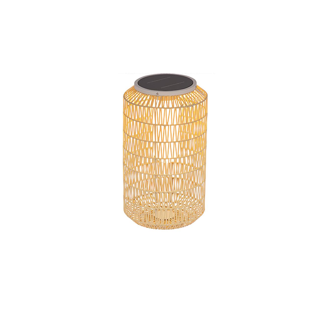 Woven Rattan Outdoor Lamp ∅ 12.2″ x H 20.5″ / Dia 31cm x H 52cm / Warm Light / Model B: Solar-Powered Version Outdoor