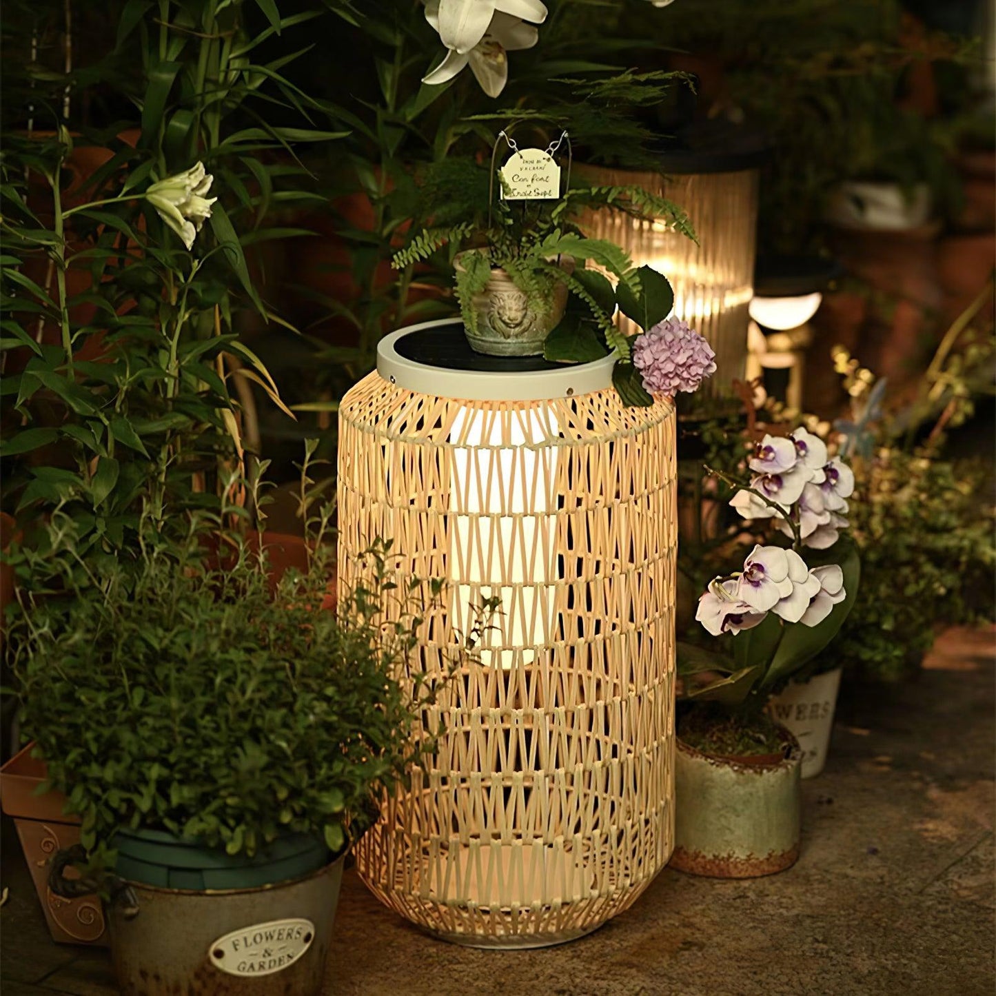 Woven Rattan Outdoor Lamp