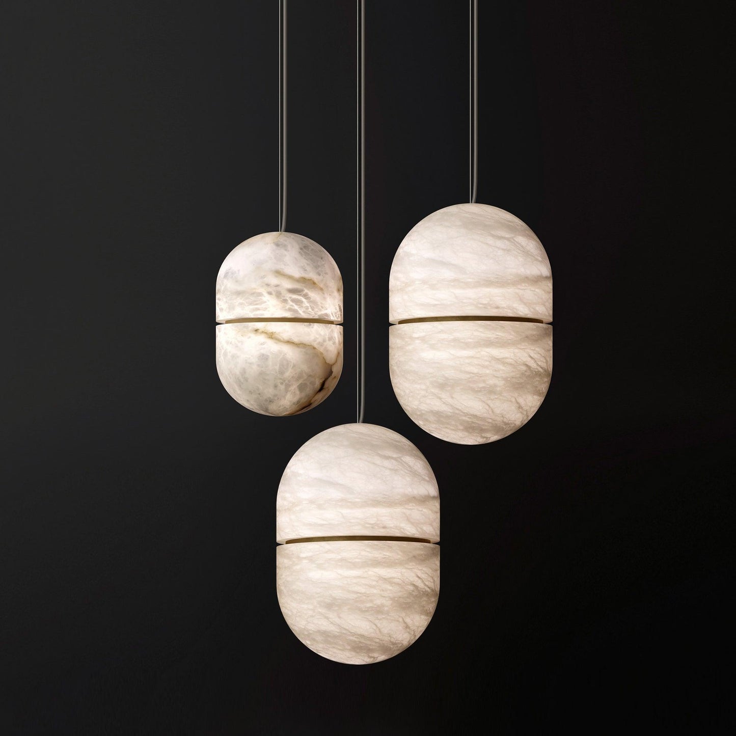 YUM Pendant Light 3 heads ∅ 7.9″ x H 59″ / Dia 20cm x H 150cm / White Pendant light