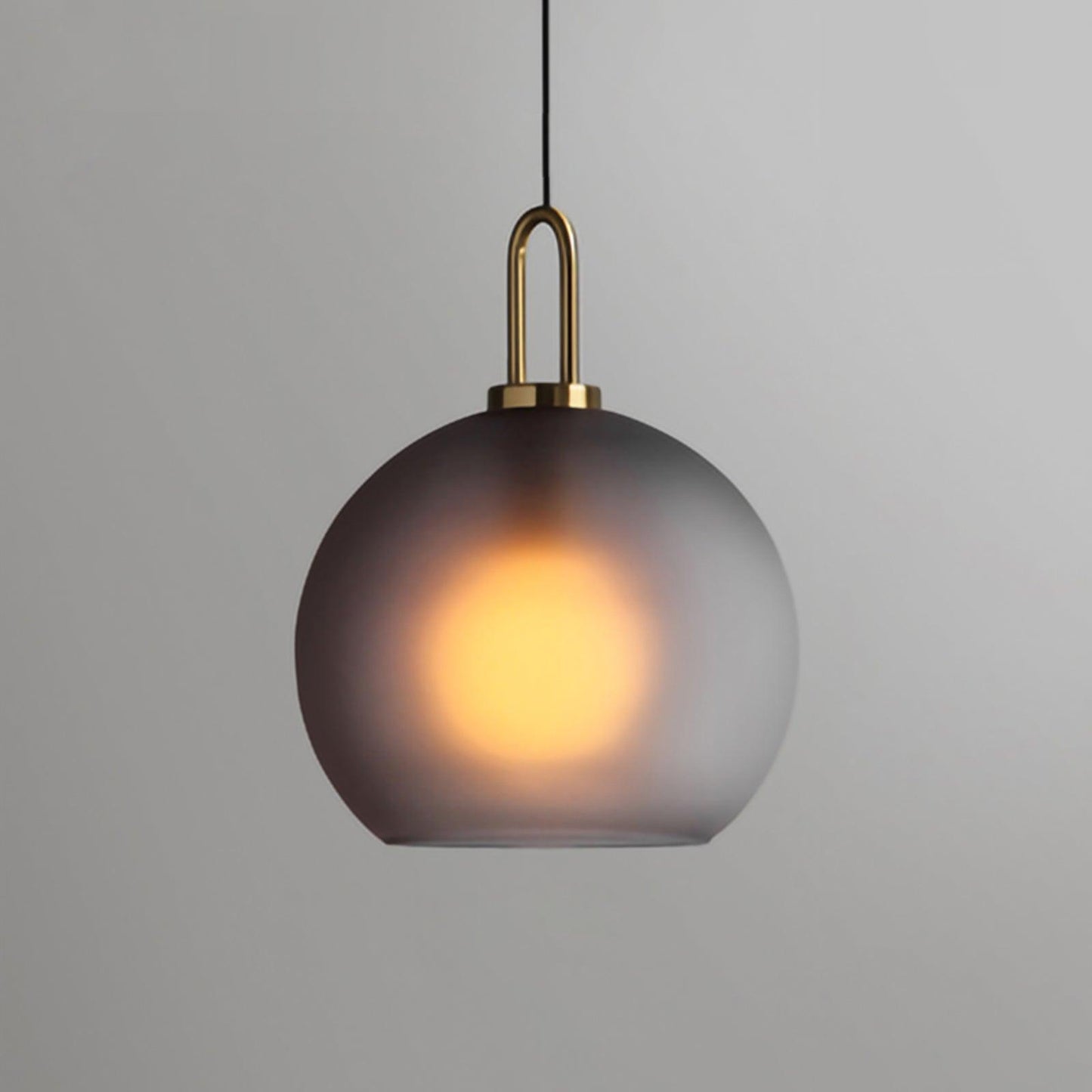 Glass Pendant Light ∅ 11.8″ x H15.4″ / Dia 30cm x H 39cm / Frosted smoke gray Pendant light