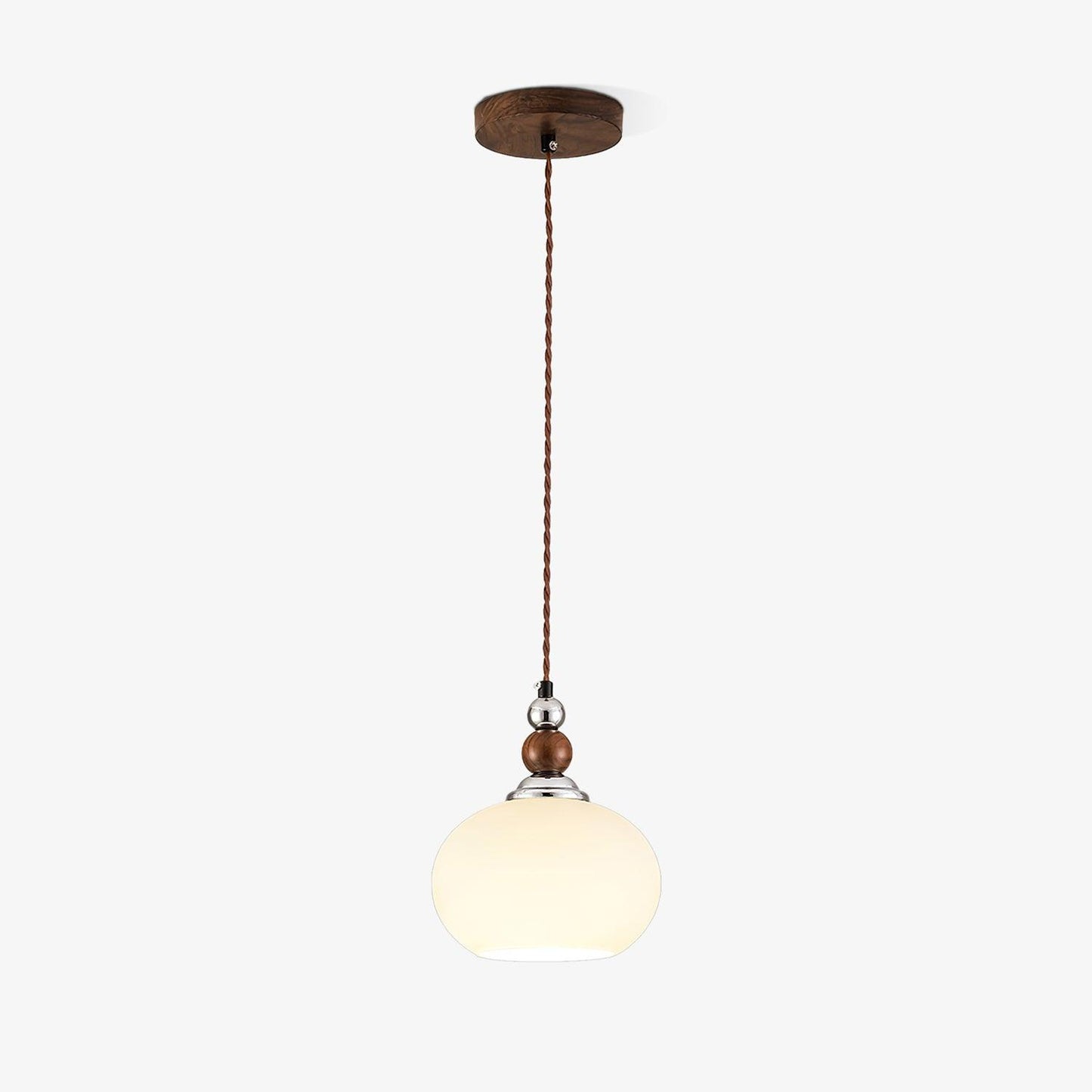 Yisi Po Pendant Lamp ∅ 7.1″ x H 4.7″ / Dia 18cm x H 12cm / Walnut color & Chrome Pendant light