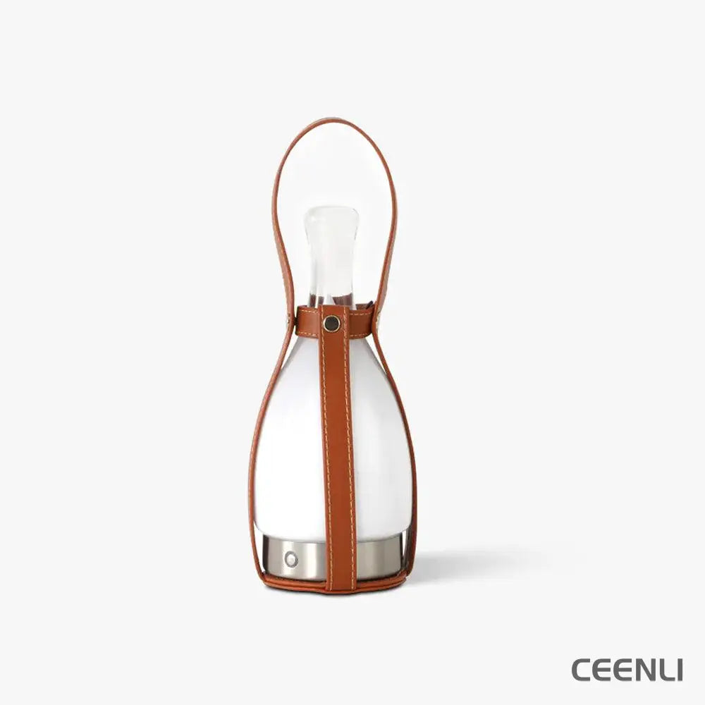 Bell Portable Built-in Battery Table Lamp ∅ 4.3″ x H 11.8″/ Dia 11cm x H 30cm / Brown & White / Touch Table lamp