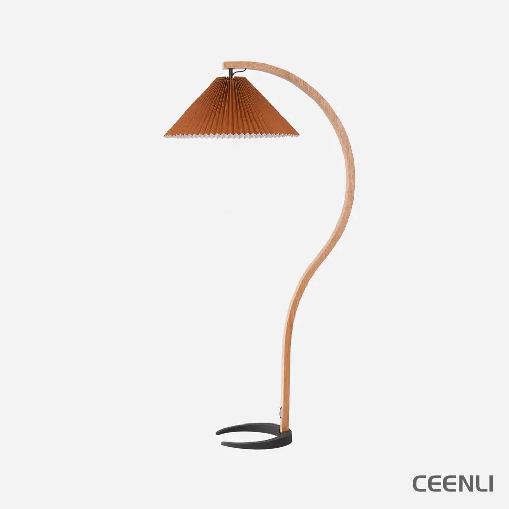 Caprani Floor Lamp ∅ 28.4″ x H 59″ / Dia 72cm x H 150cm / Beech wood + Coffee / US plug Floor lamp