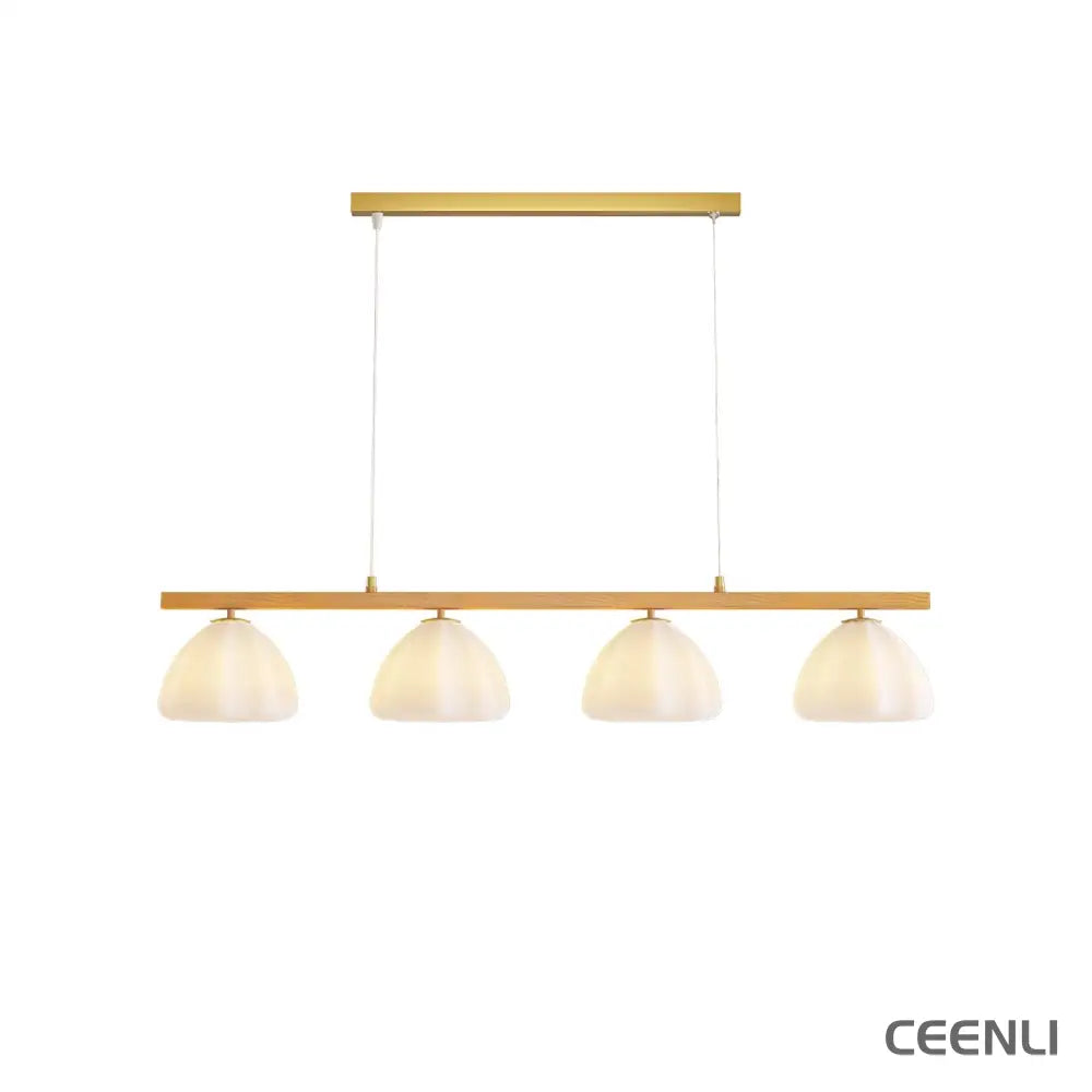 Little Clouds Chandelier 4 Lamps L 38.6″ x W 4.7″ x H 47.2″ / L 98cm x W 12cm x H 120cm / Gold & White glass Chandelier