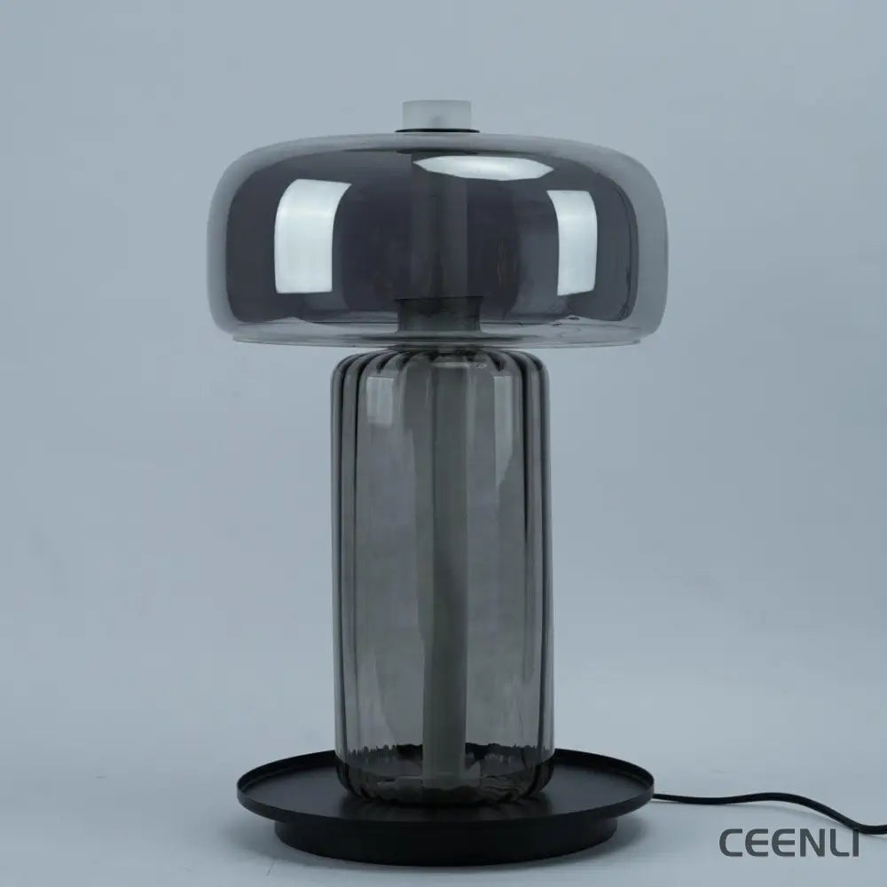 Rapanui Table Lamp ∅ 13″ x H 18.1″ / Dia 33cm x H 46cm / Smoky gray / US plug Table lamp